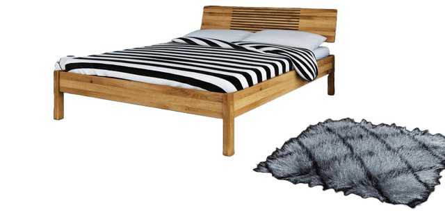 Natur24 Einzelbett Bett Bento 6 Sonderlänge 100x190 Wildeiche Holzkopfteil günstig online kaufen