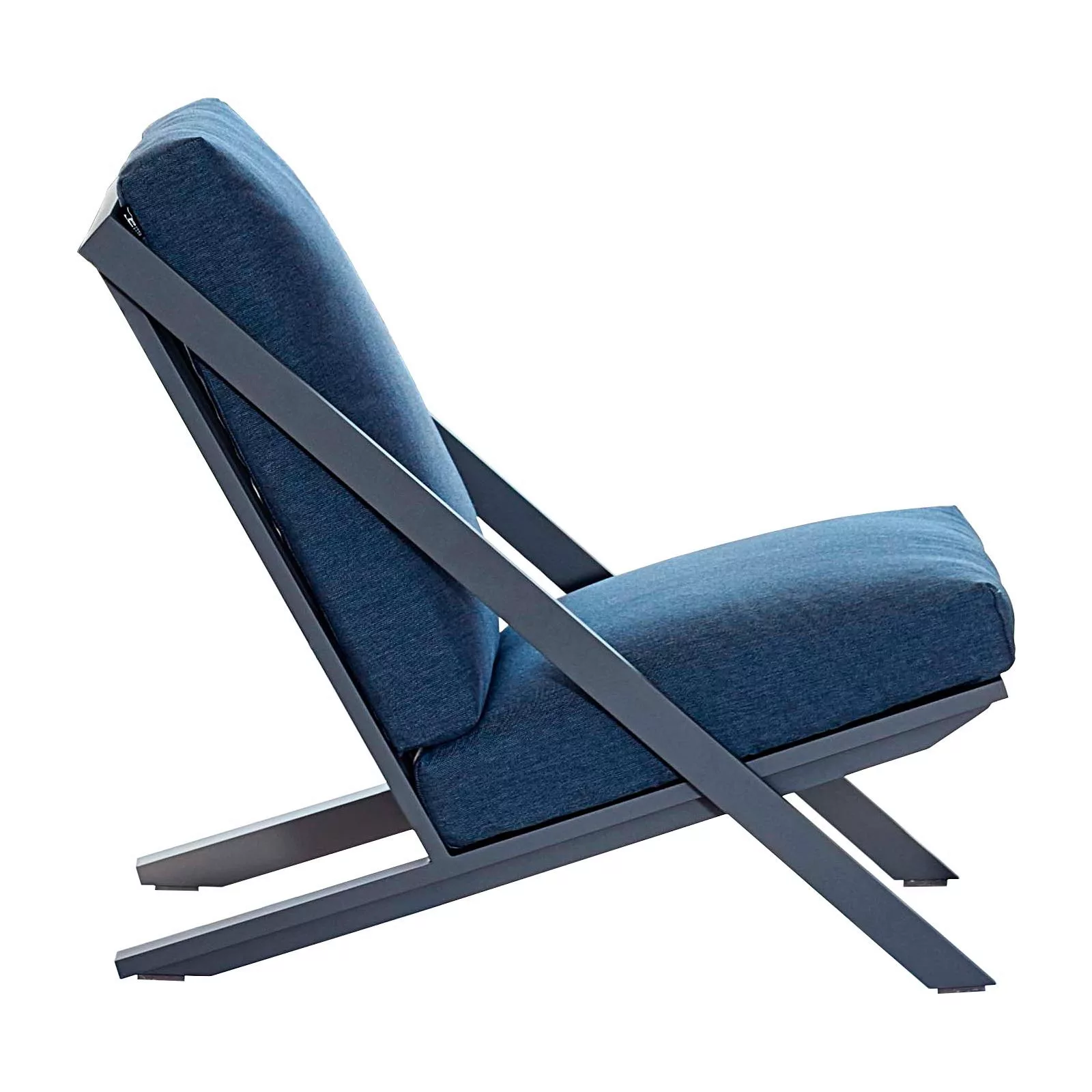 Gandia Blasco - Timeless Relax Outdoor Sessel - blaugrau RAL 7031/dunkelbla günstig online kaufen