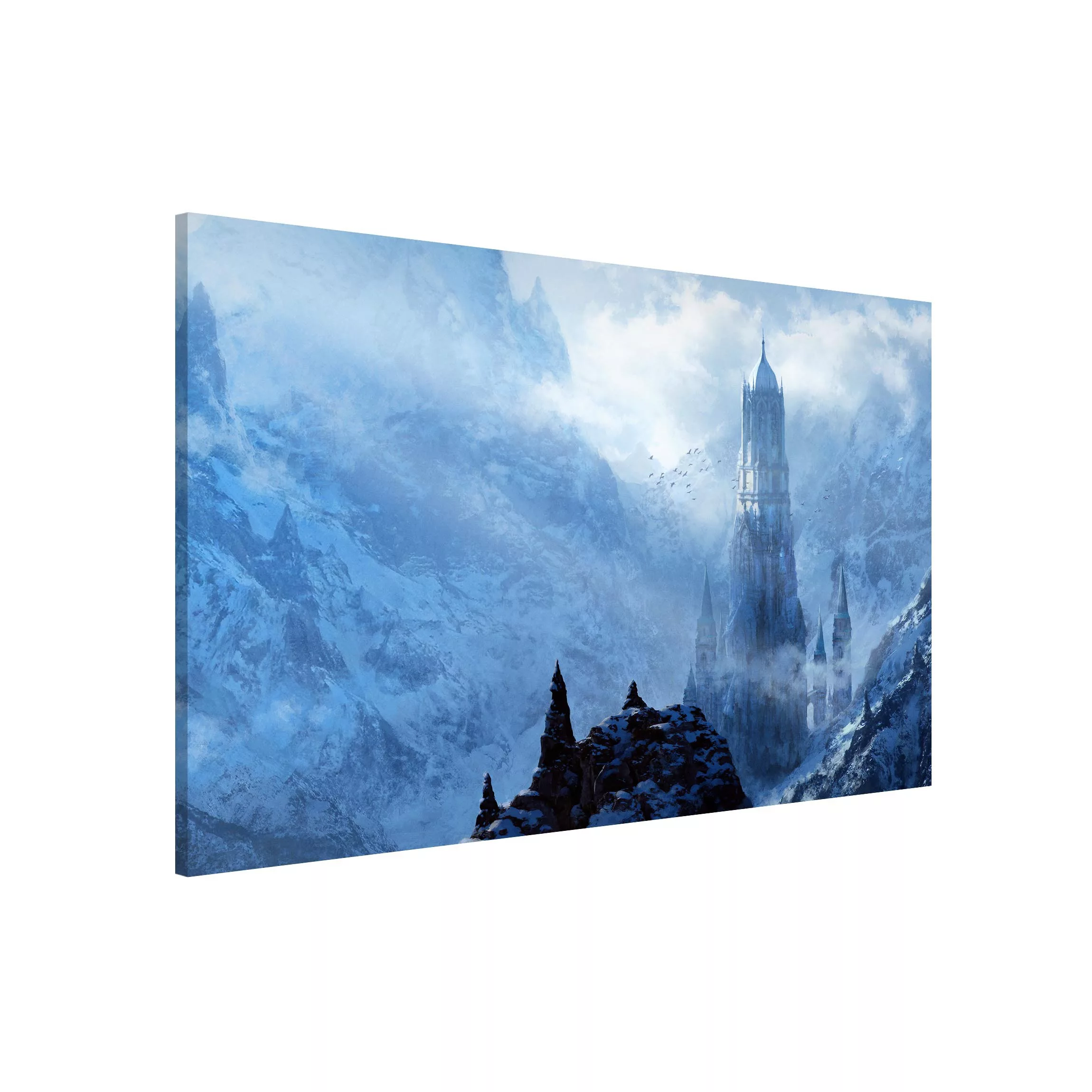 Magnettafel Fantasy Castle In Snowy Landscape günstig online kaufen