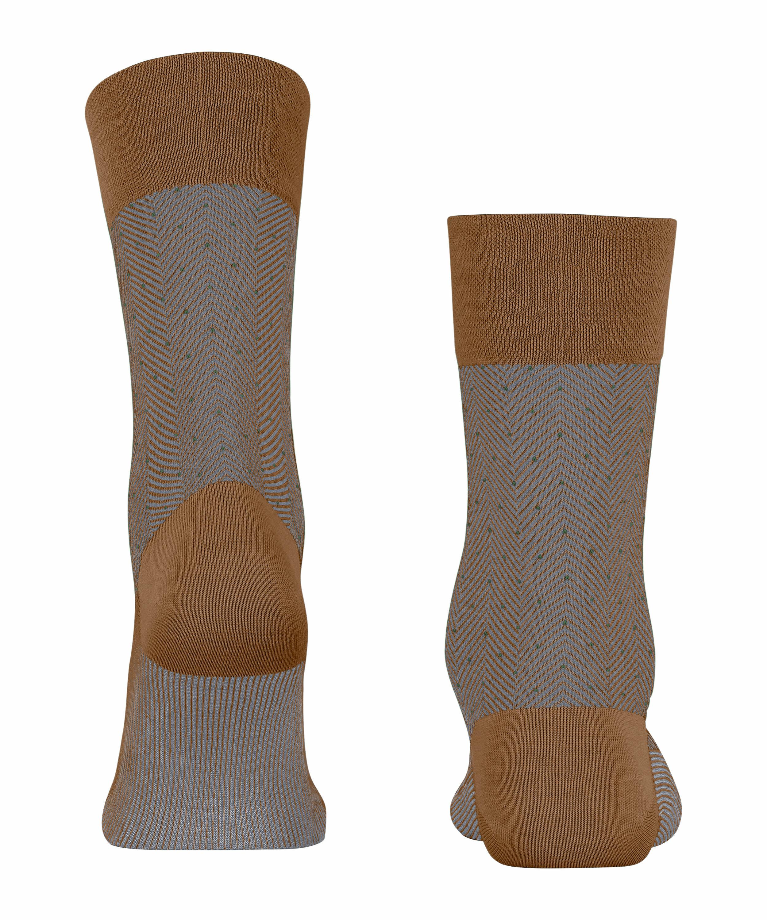 FALKE Sensitive Herringbone Herren Socken, 41-42, Braun, AnderesMuster, Sch günstig online kaufen