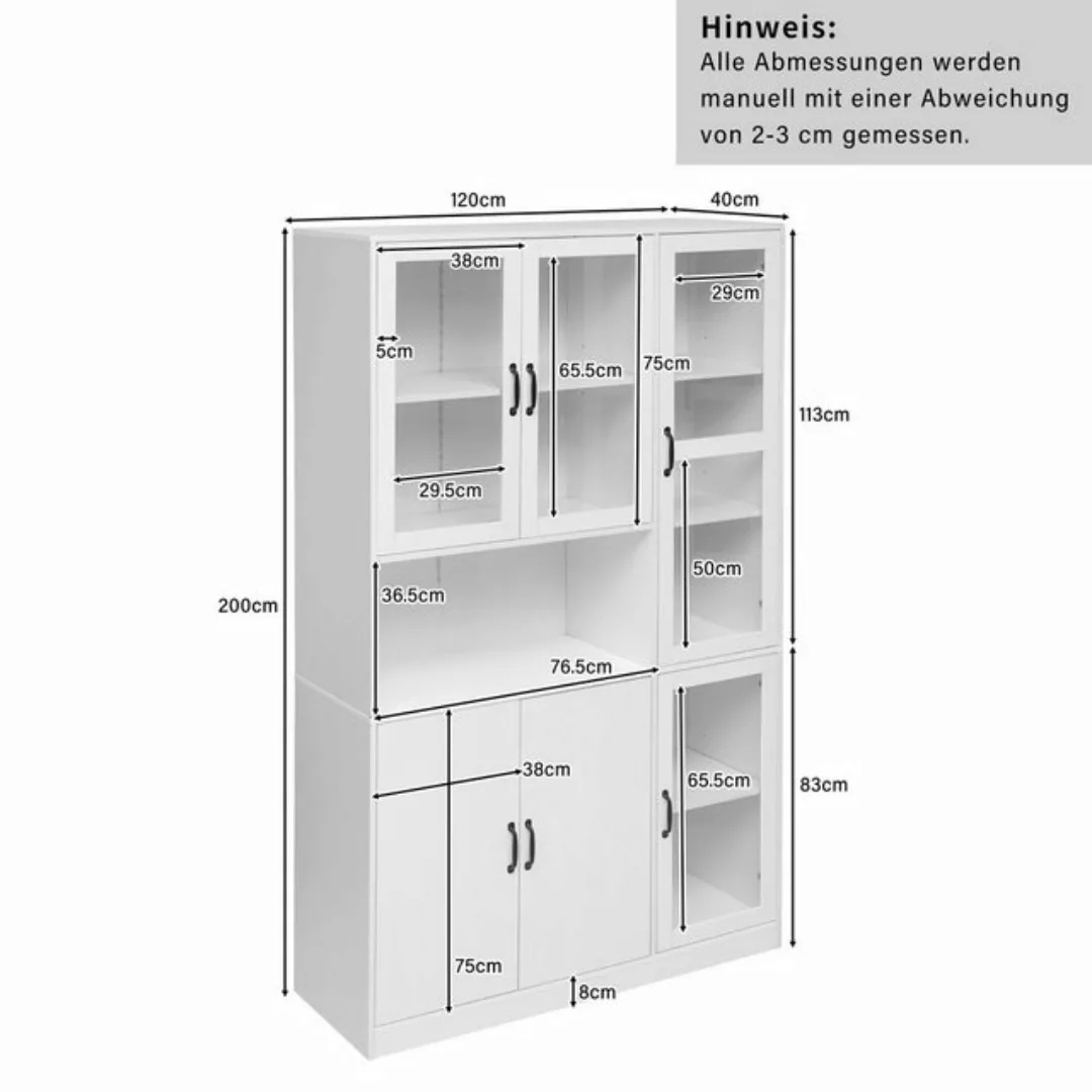 Fangqi Stauraumvitrine 120*40*200cm Vitrine, großer Lagerschrank mit LED-Li günstig online kaufen