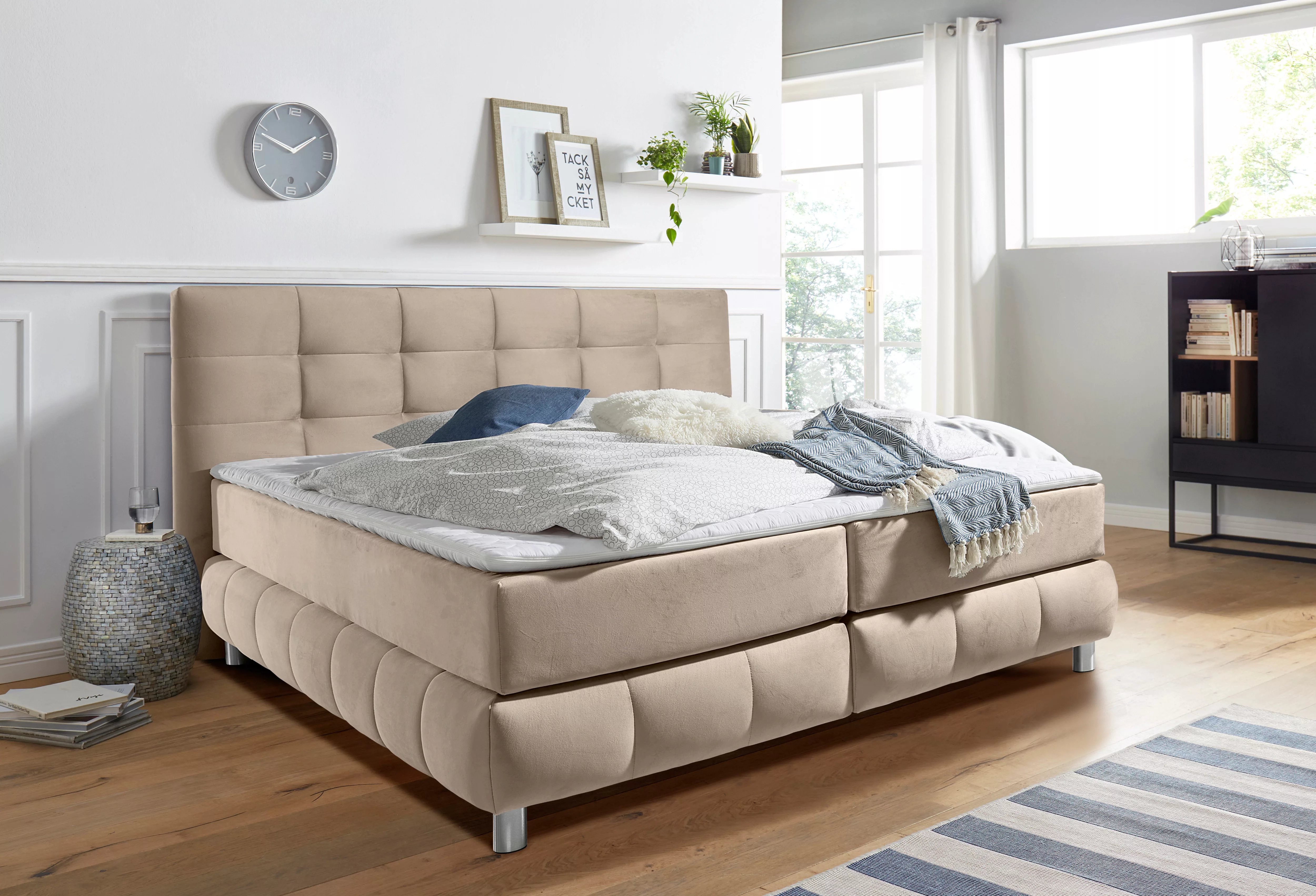 andas Boxspringbett "Salo", incl. Topper, 6 Breiten, 2 Härtegrade, TFK auch günstig online kaufen