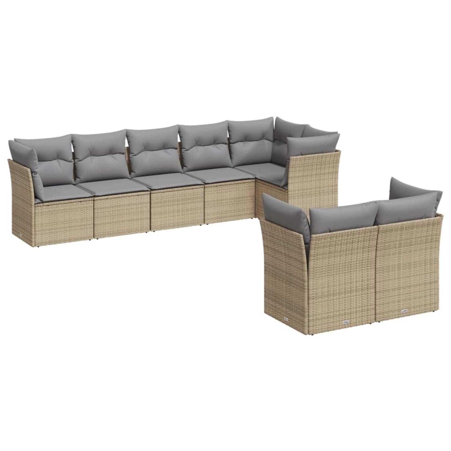 vidaXL 8-tlg Garten-Sofagarnitur mit Kissen Beige Poly Rattan Modell 16 günstig online kaufen