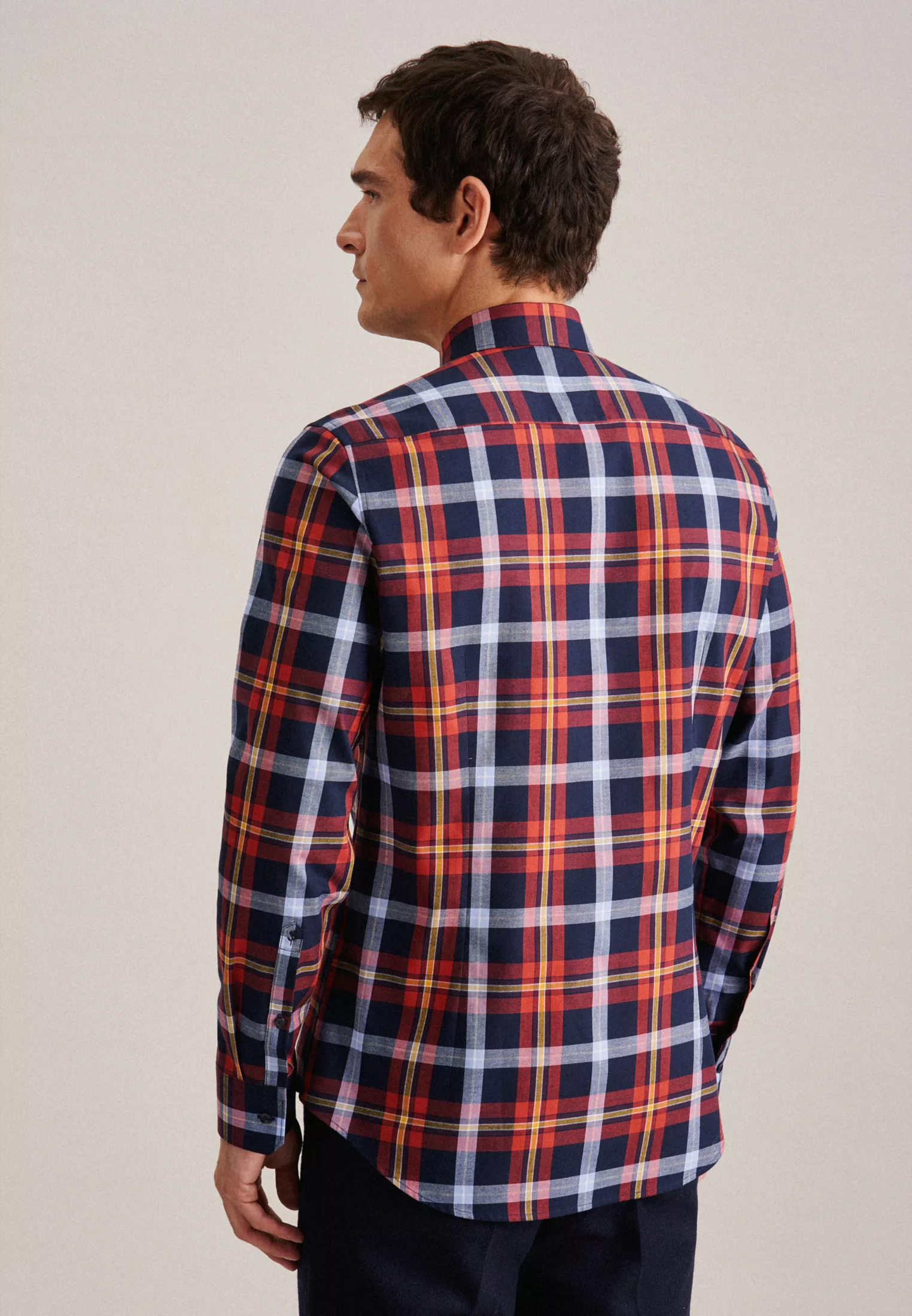 seidensticker Flanellhemd "Slim", Slim Langarm Button-Down-Kragen Karo günstig online kaufen