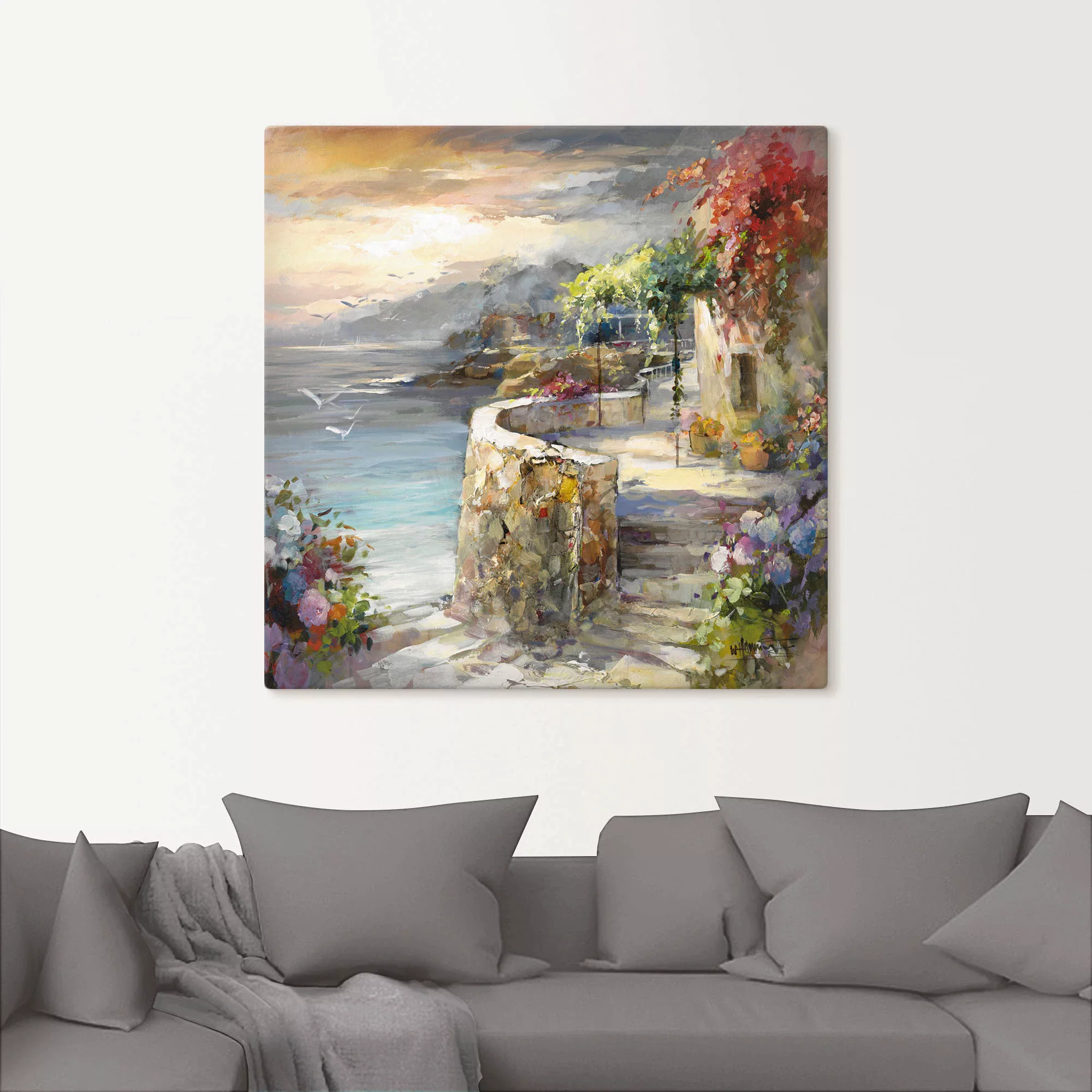 Artland Wandbild "Möwen und Sonnenuntergang", Gewässer, (1 St.) günstig online kaufen