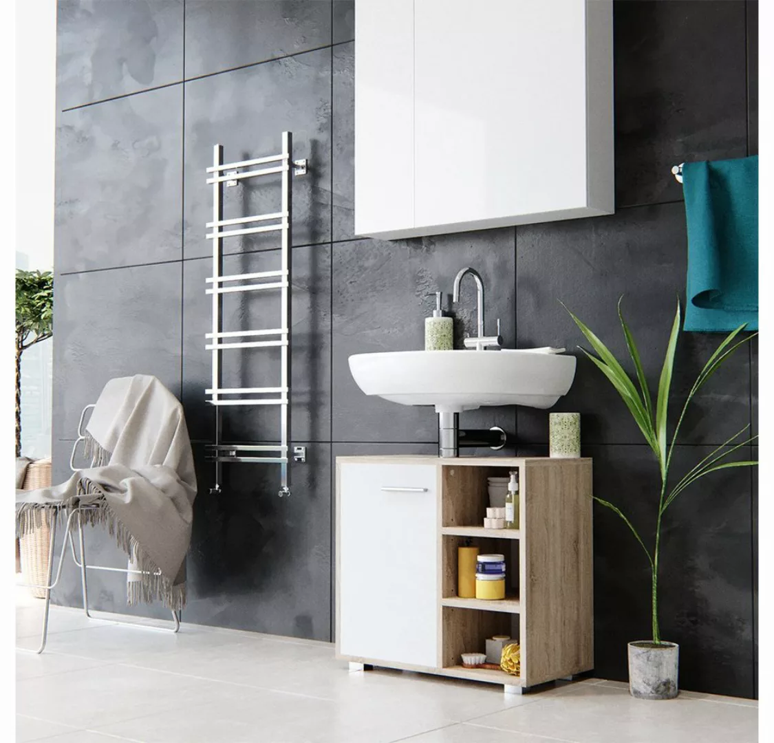 Vicco Waschbeckenunterschrank Waschtischunterschrank Badschrank PERRY Weiß günstig online kaufen