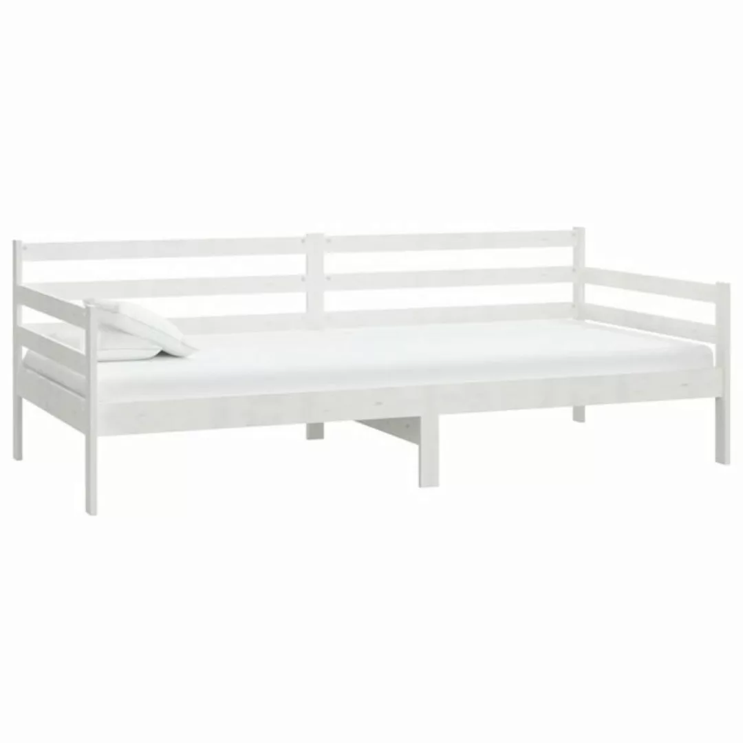 vidaXL Gästebett Tagesbett Gästebett mit Matratze 90x200 cm Weiß Kiefer Mas günstig online kaufen