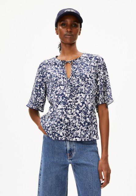 Armedangels Kurzarmbluse ANDRIKAA MOSAIC LINO Damen Bluse aus Leinen-Mix Re günstig online kaufen