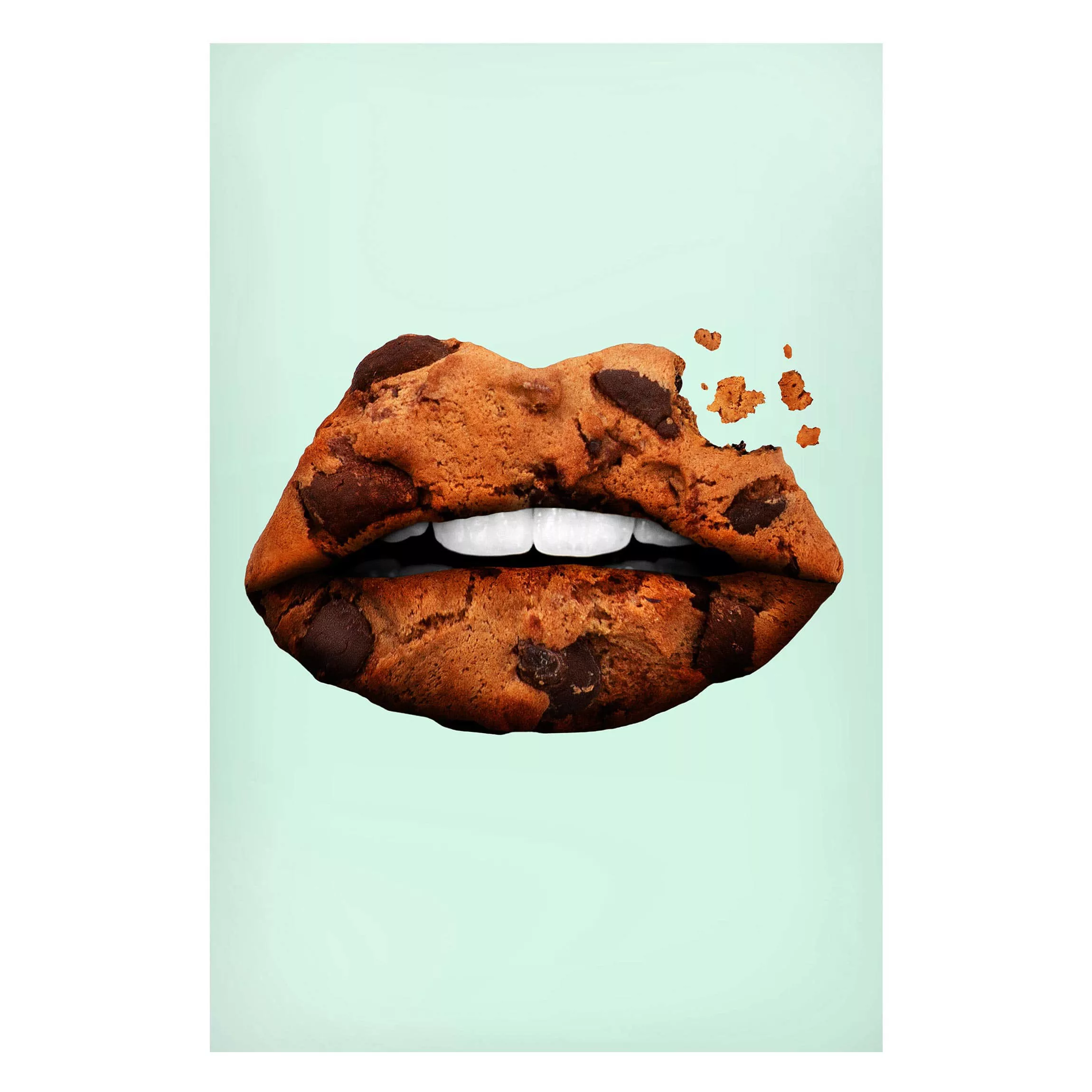 Magnettafel Küche - Hochformat 2:3 Lippen mit Keks günstig online kaufen