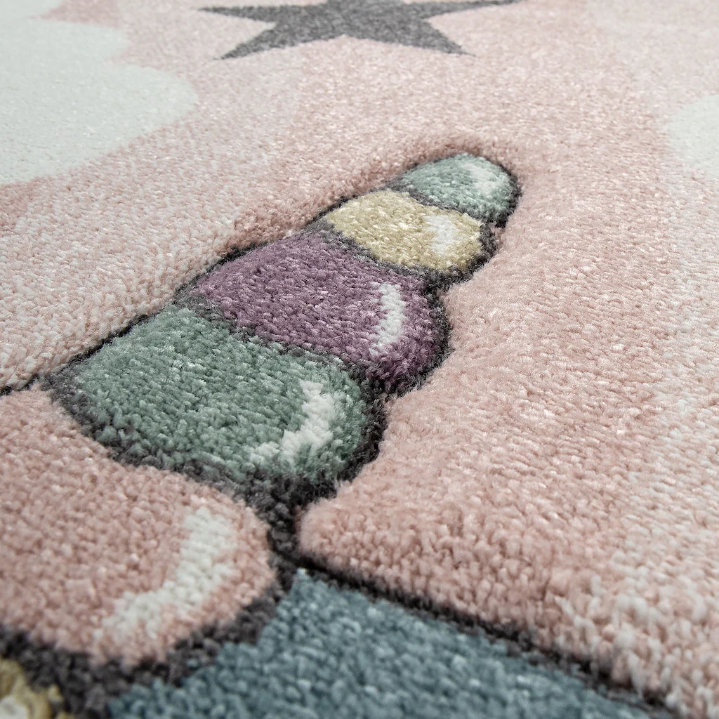 Paco Home Kinderteppich »Cosmo 395«, rund, 12 mm Höhe, 3D-Design, niedliche günstig online kaufen