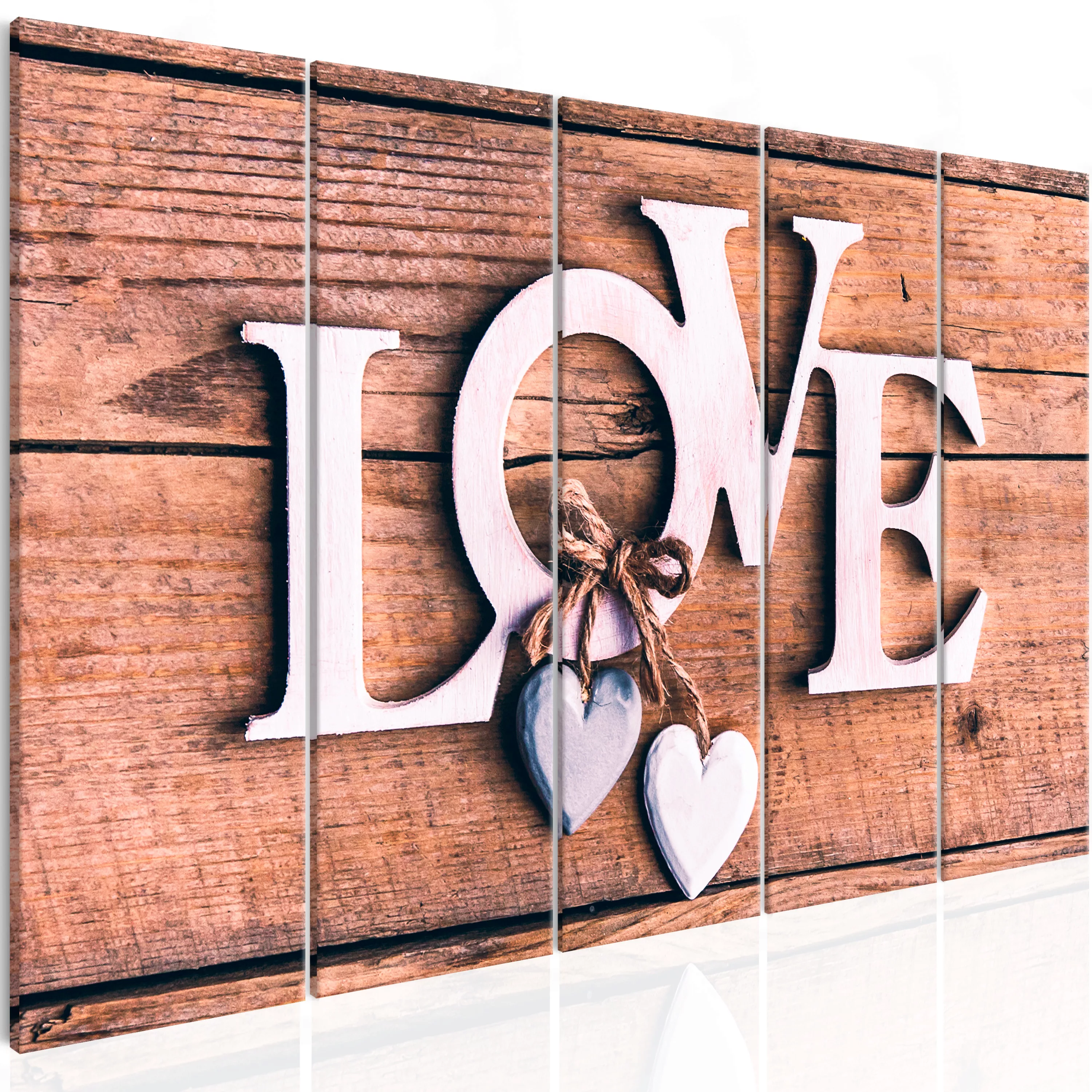 Wandbild - Wooden Letters (5 Parts) Narrow günstig online kaufen