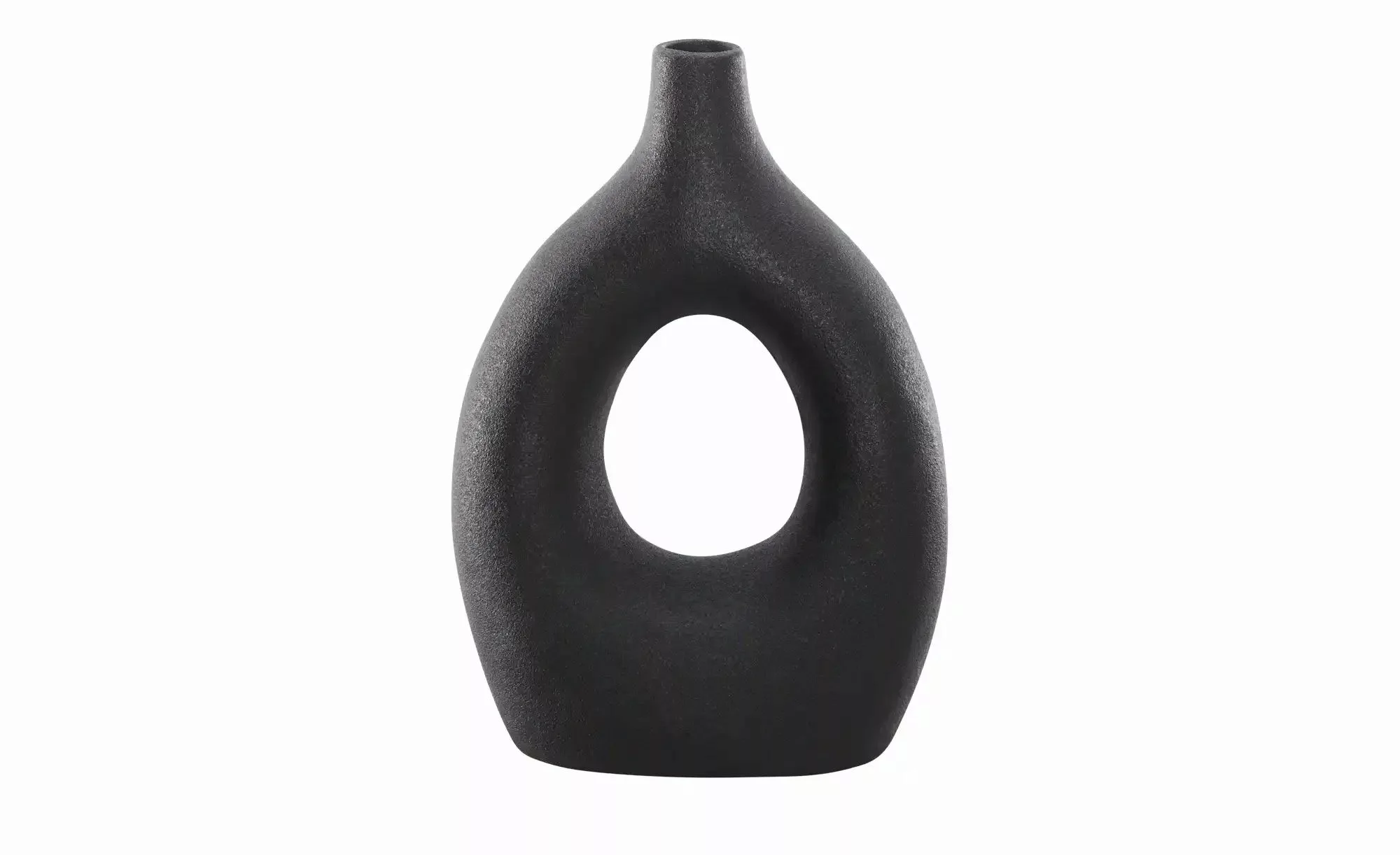 HOME STORY Vase   ¦ schwarz ¦ Porzellan ¦ Maße (cm): B: 7 H: 19,7 Accessoir günstig online kaufen