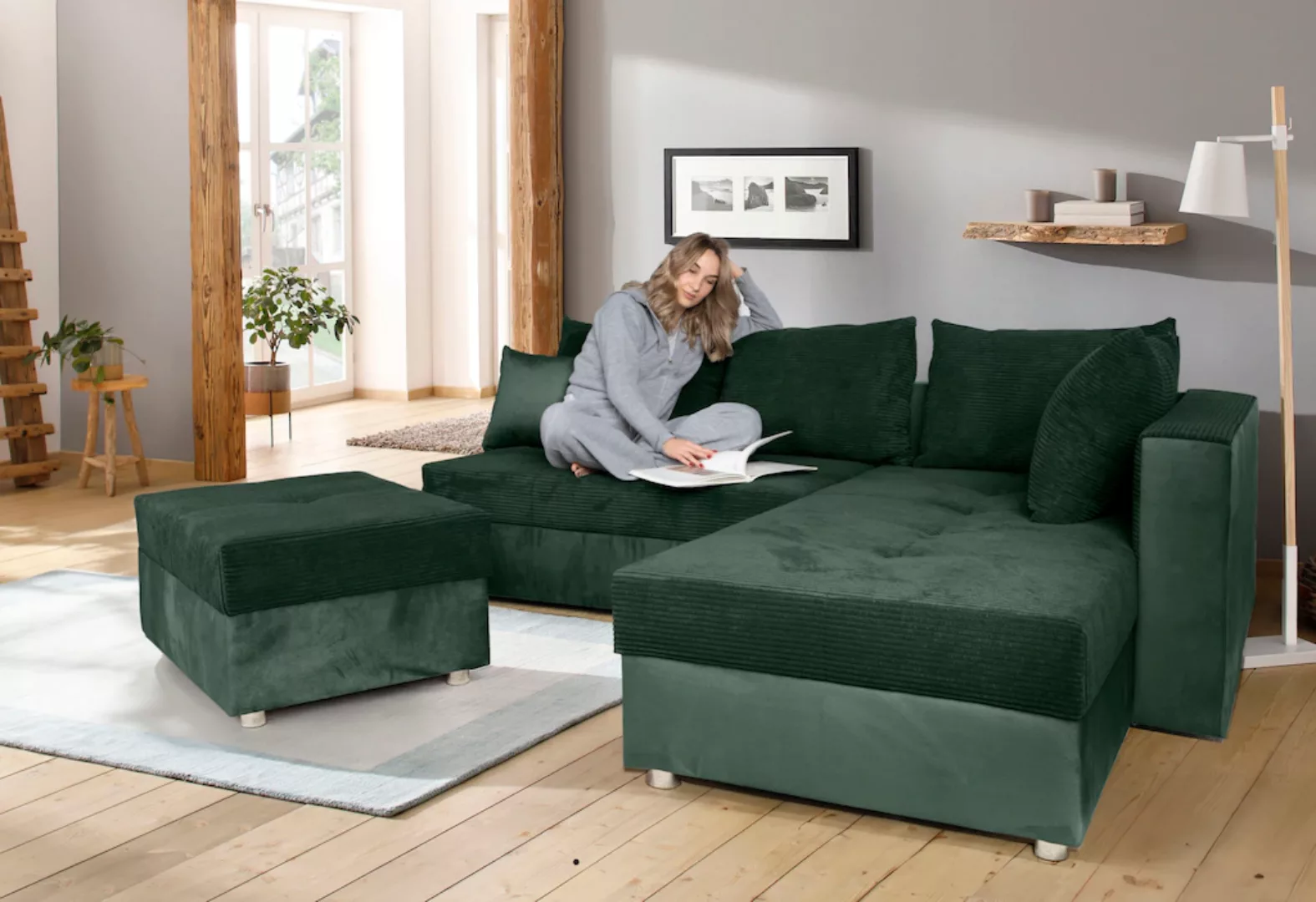 COLLECTION AB Ecksofa "30 Jahre Jubiläums-Modell Italia L-Form", mit Bettfu günstig online kaufen