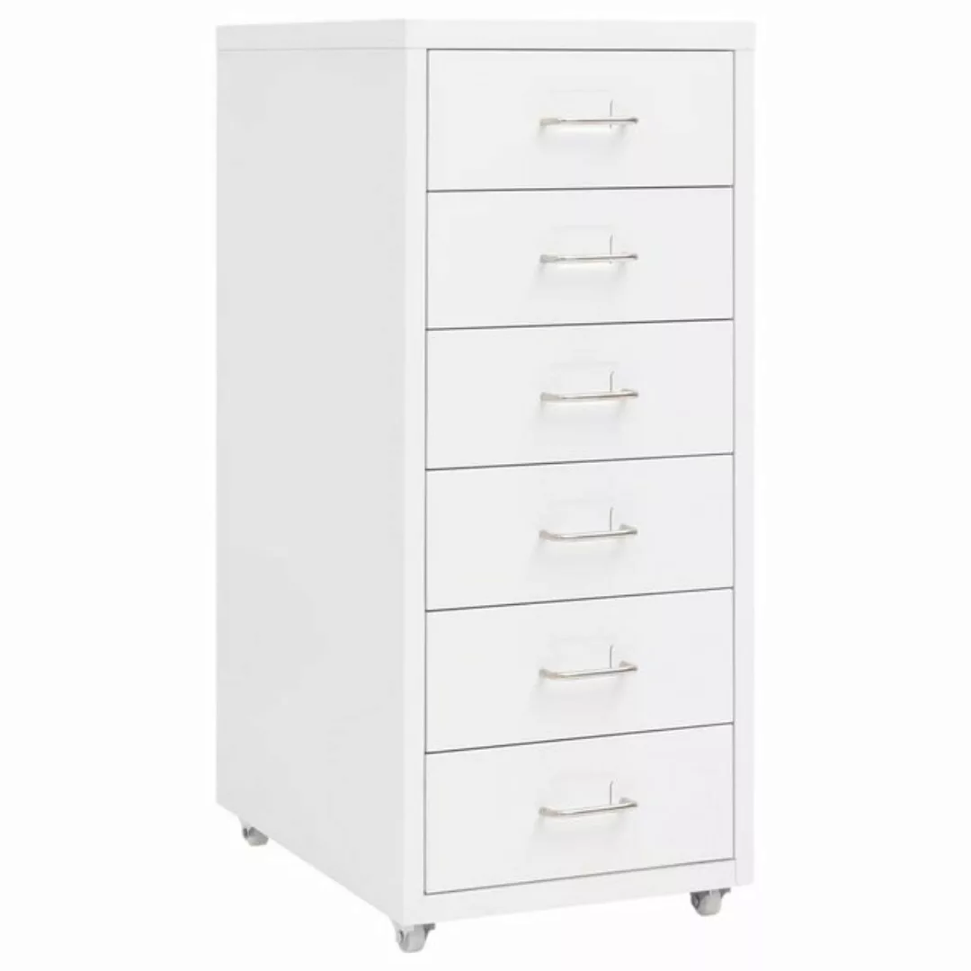 vidaXL Aktenschrank Aktenschrank mit Rollen Weiß 28x41x69 cm Metall günstig online kaufen