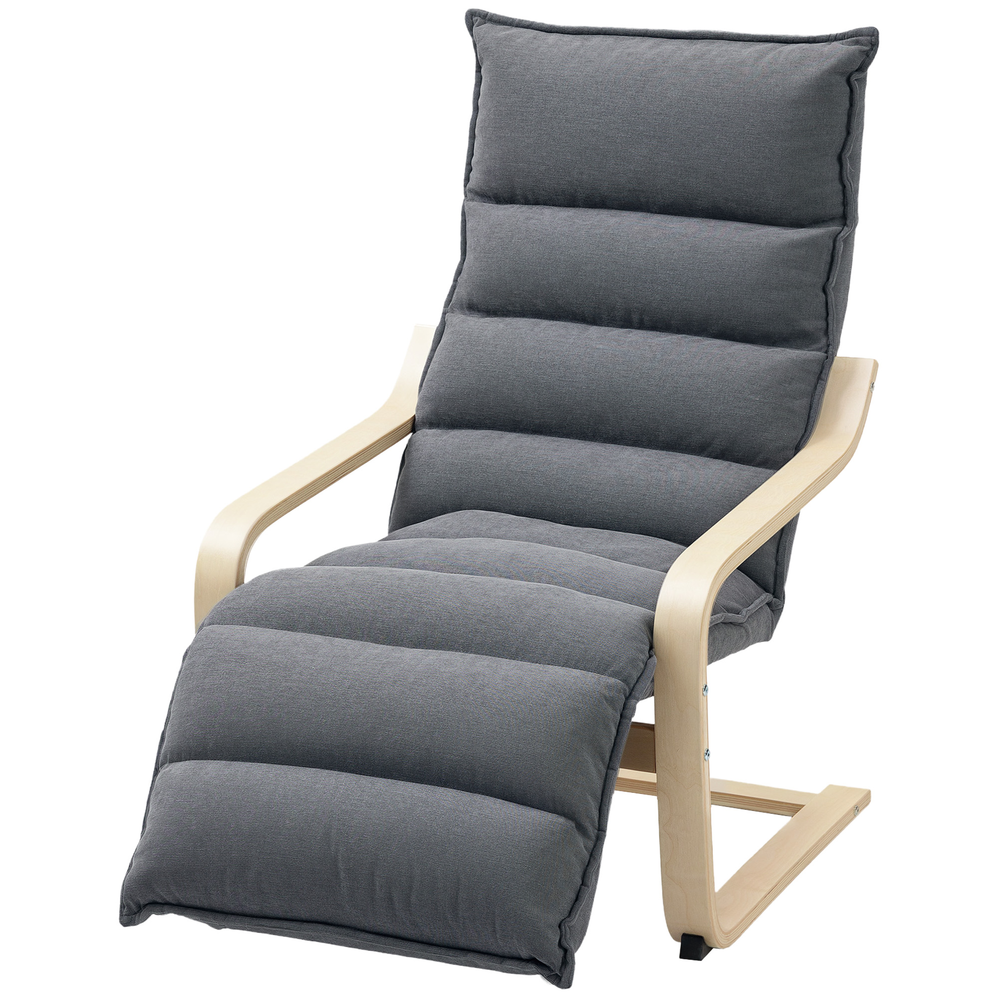 HOMCOM Relaxsessel aus Holz mit Samtbezug und verstellbarem Fußhocker, mode günstig online kaufen