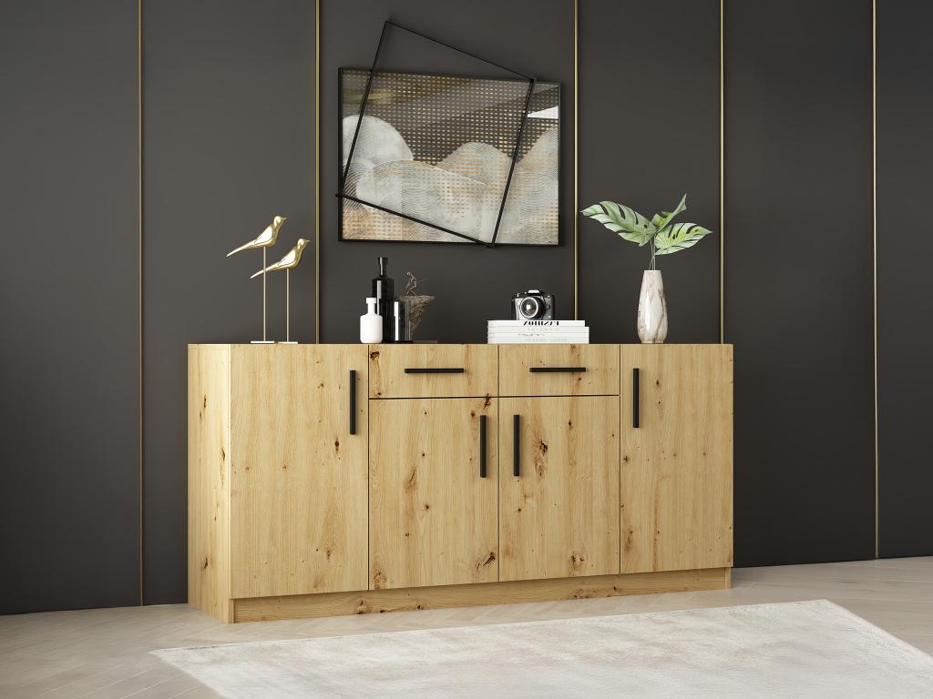 Sideboard mit 4 Türen & 2 Schubladen - Holzfarben - MEROLIA günstig online kaufen