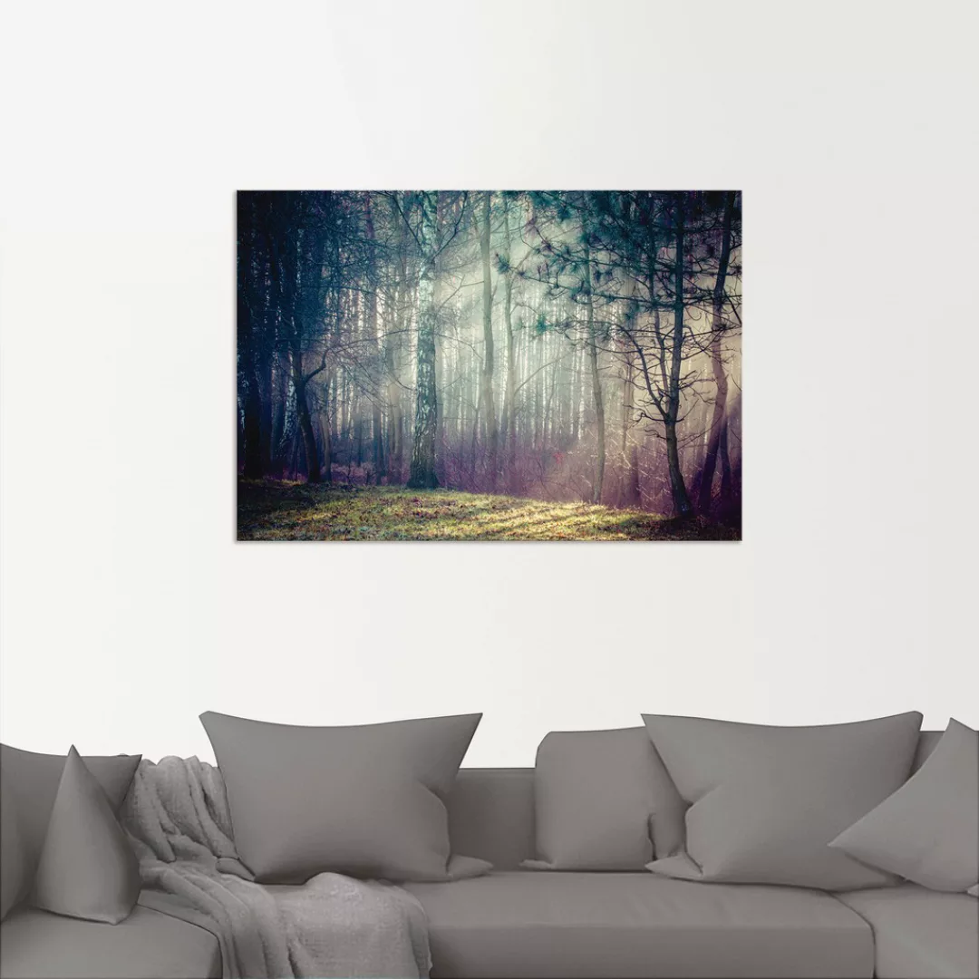 Artland Wandbild »Sonnenstrahlen im Wald«, Waldbilder, (1 St.), als Alubild günstig online kaufen