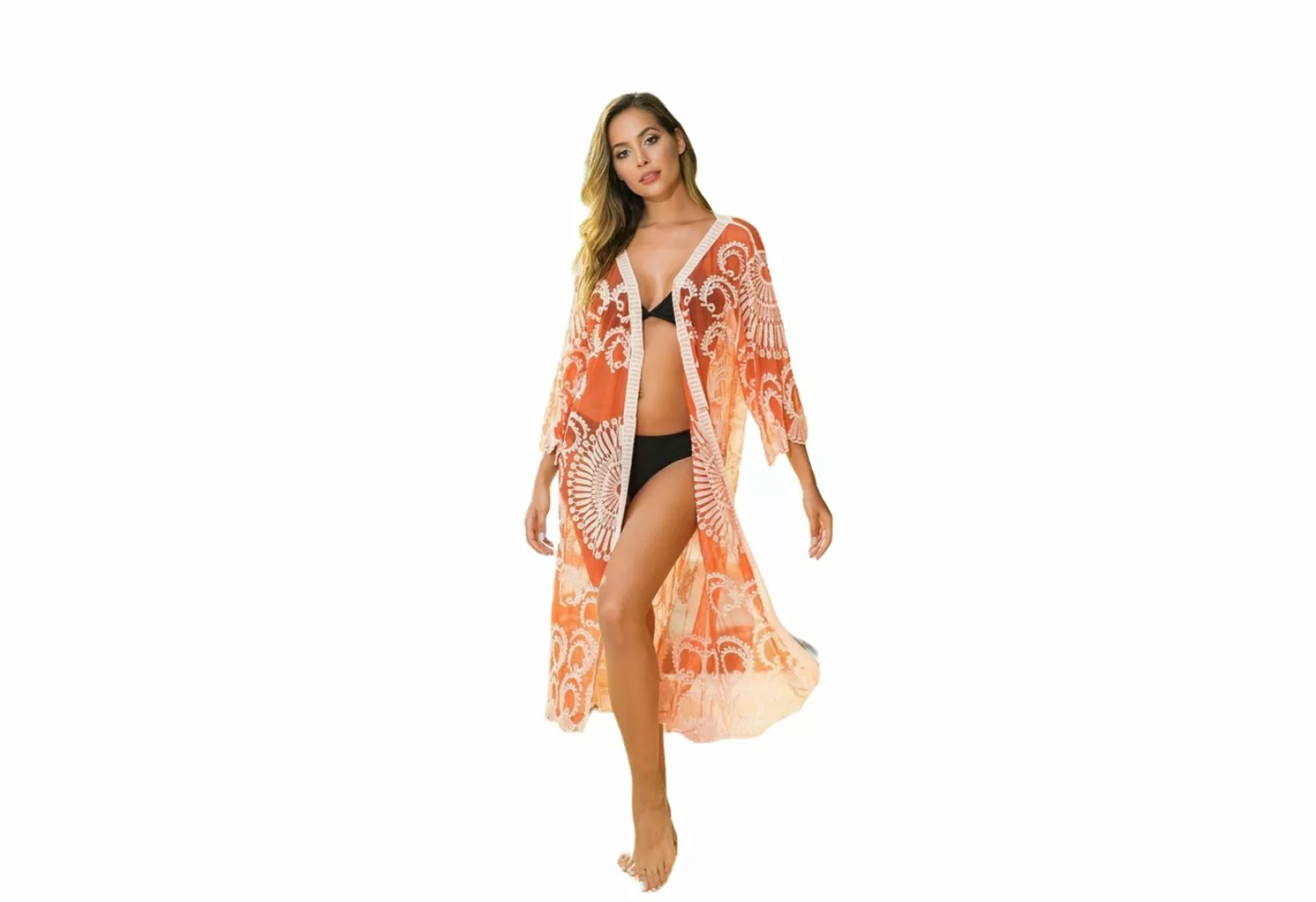 AUKUU Strandkleid Bikiniabdeckungskleid Cardigan Strandsonnencremekleid günstig online kaufen