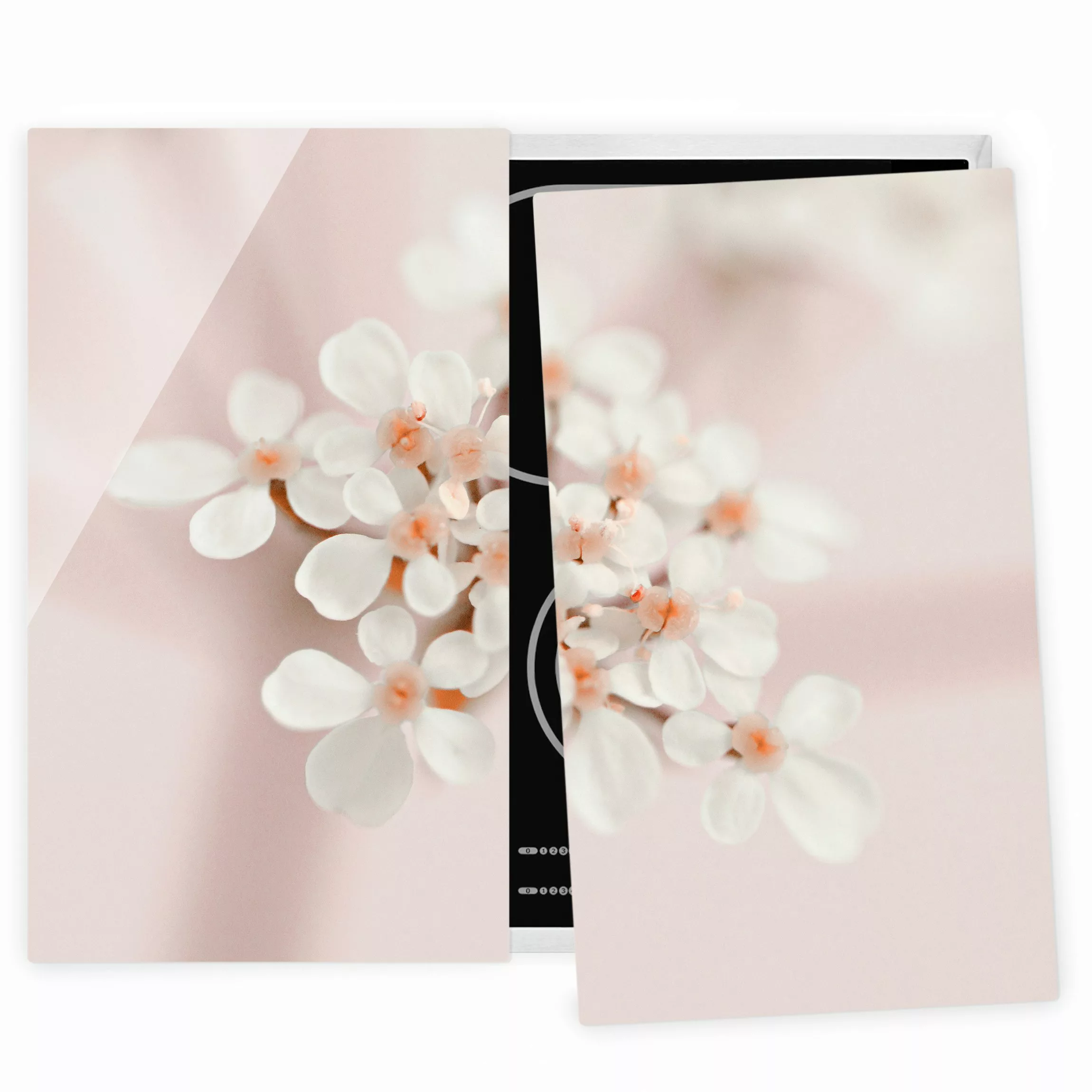 Herdabdeckplatte Miniblüten im Rosanen Licht günstig online kaufen