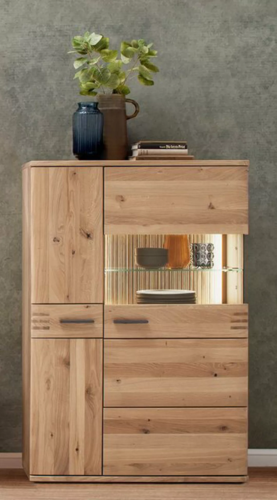 Woodford Highboard  Monta ¦ holzfarben ¦ Maße (cm): B: 90 H: 136 T: 37 Komm günstig online kaufen