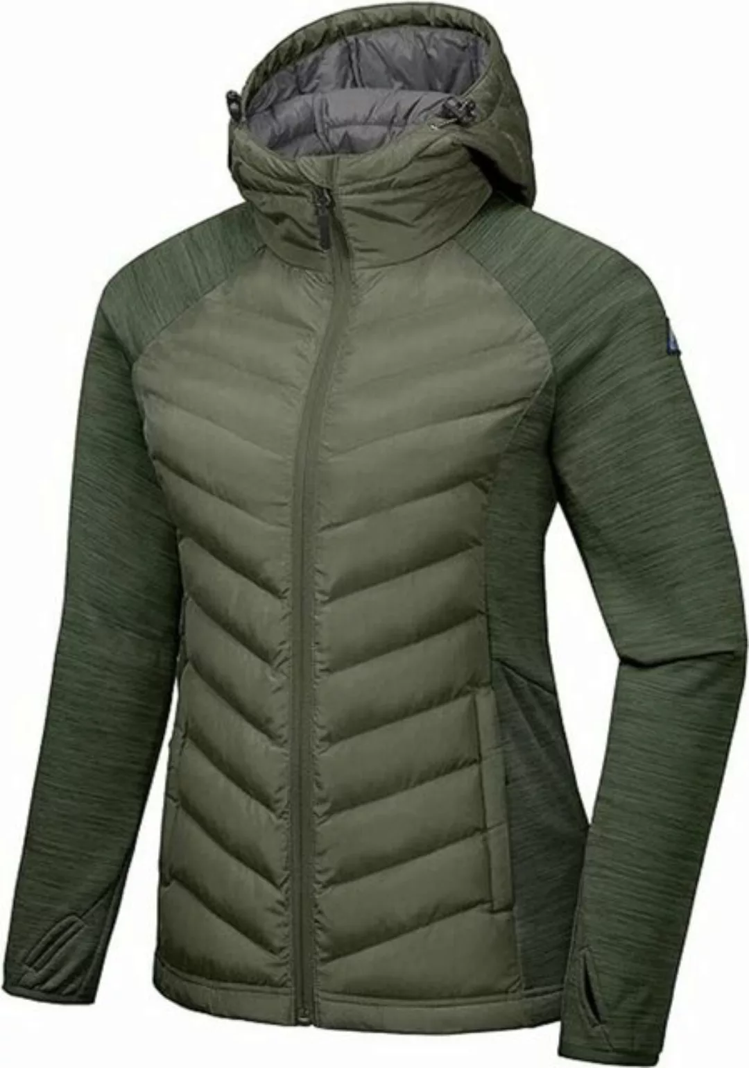 Trekkingjacke Isolierte Wanderjakce Damen Thermojacke Atmungsaktiv Gruen-S günstig online kaufen