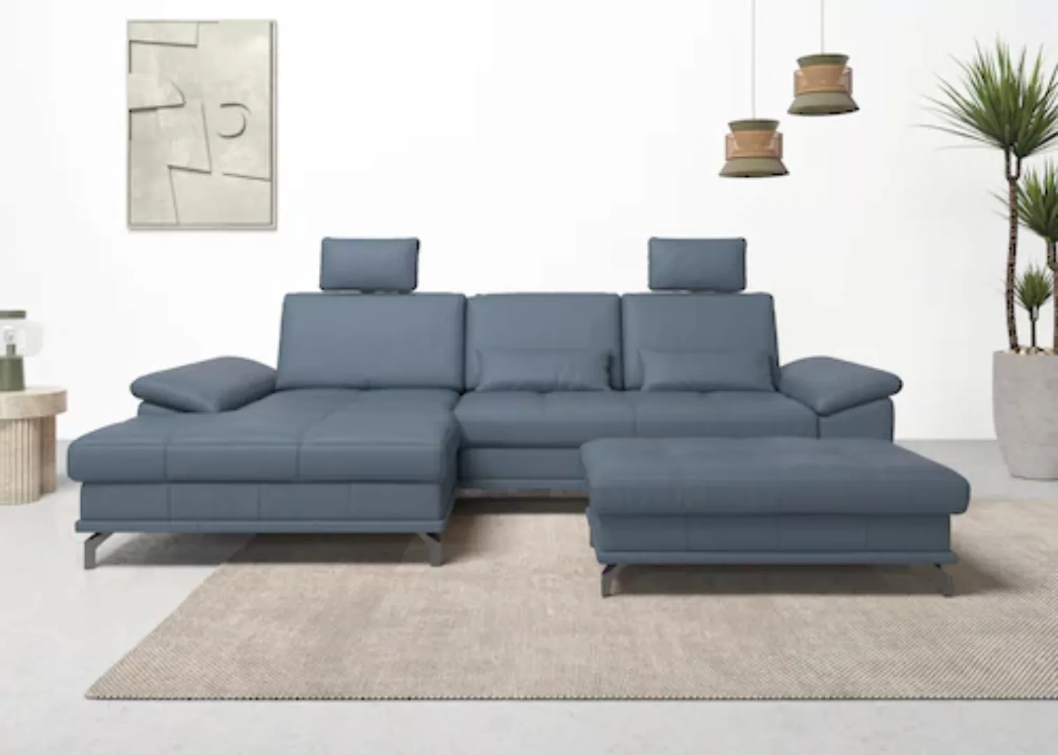 Places of Style Ecksofa Costello, mit Sitztiefenverstellung und Armlehnfunk günstig online kaufen