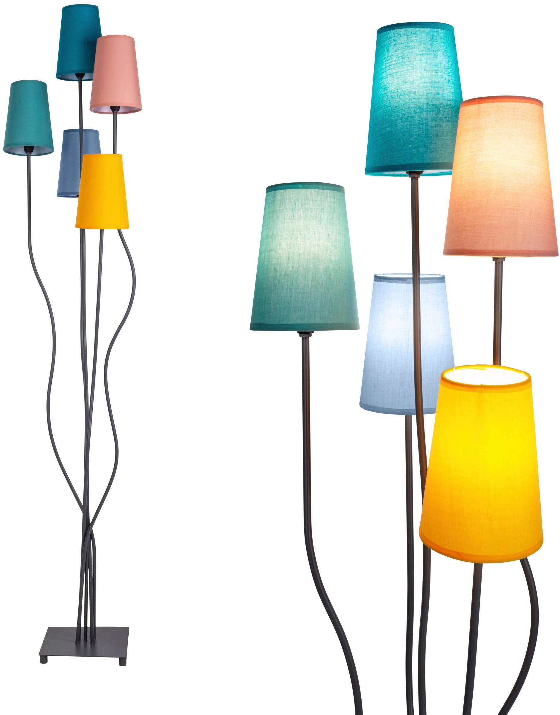 Näve Stehleuchte Colora 5 Flammig Bunt 166 cm x 40 cm x 36 cm günstig online kaufen