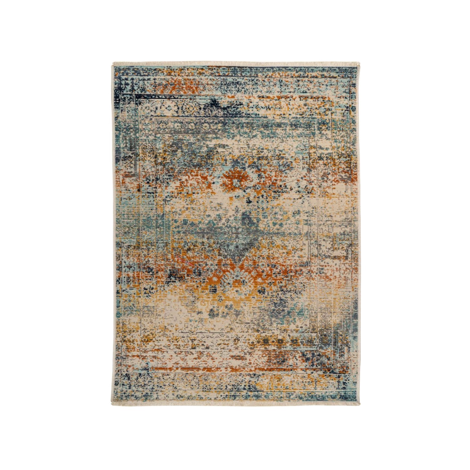 MeGusta Kurzflor Teppich Vintage UsedLook Blau 120x170 cm Vanessa günstig online kaufen