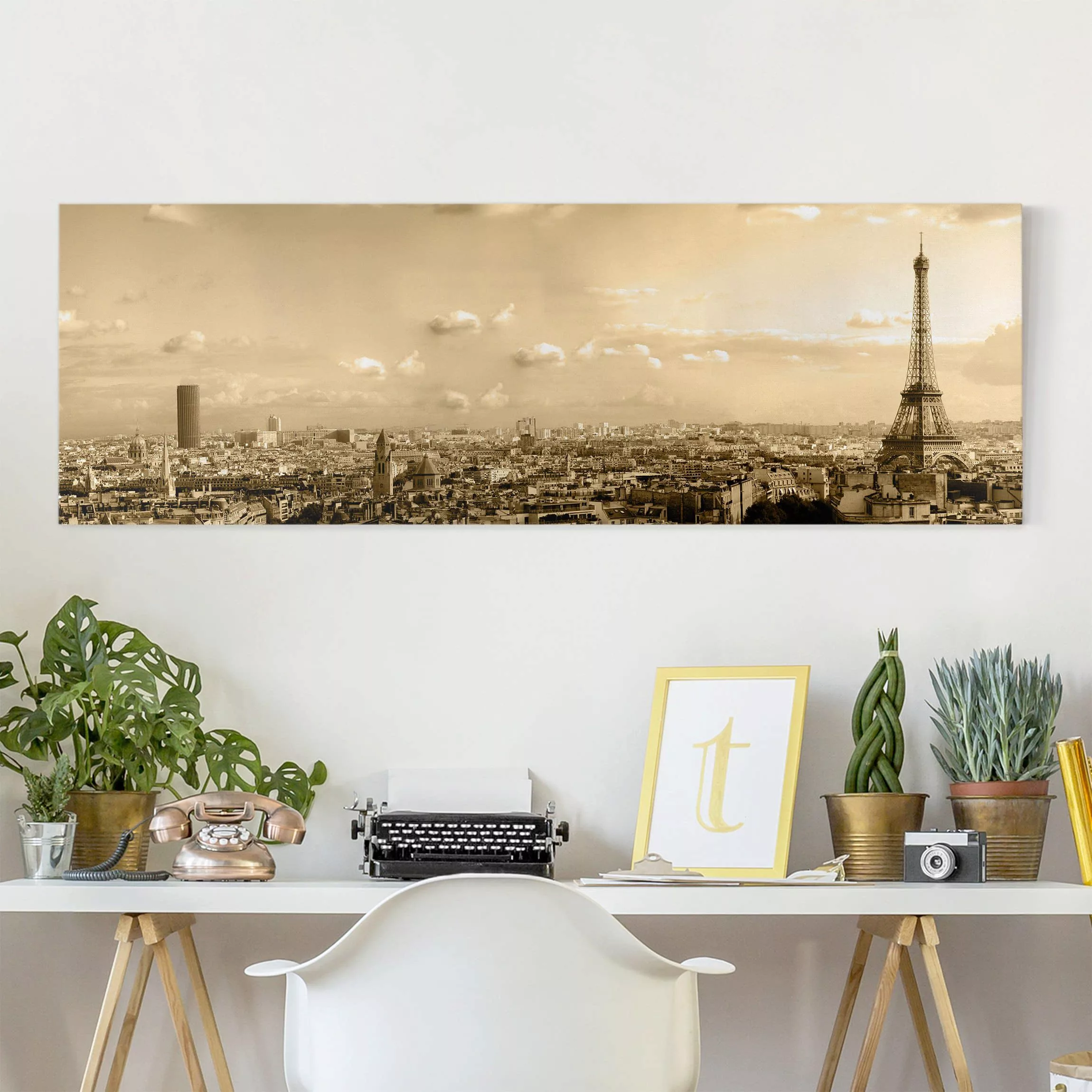 Leinwandbild - Panorama I Love Paris günstig online kaufen