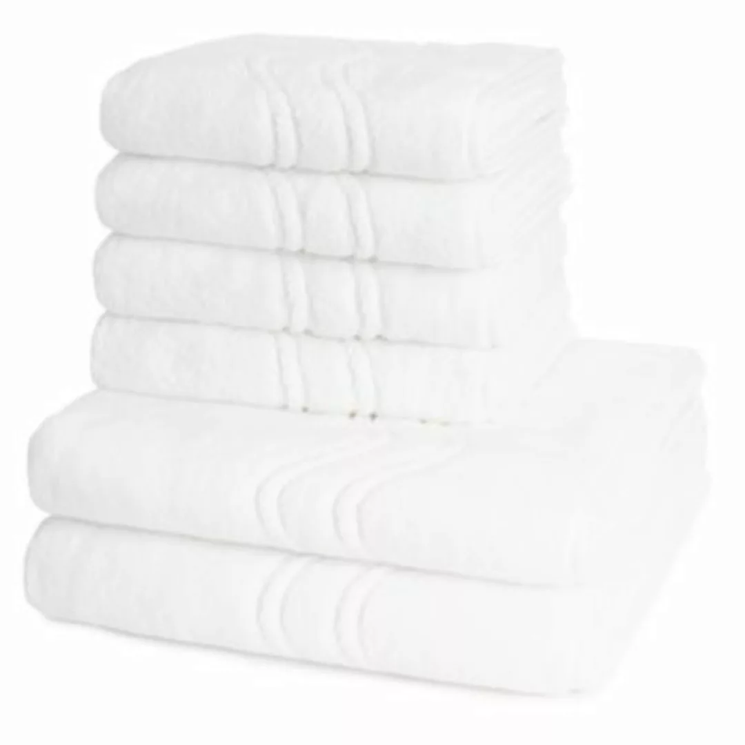 Ross 4 X Handtuch 2 X Duschtuch - im Set Cashmere feeling Handtücher weiß günstig online kaufen