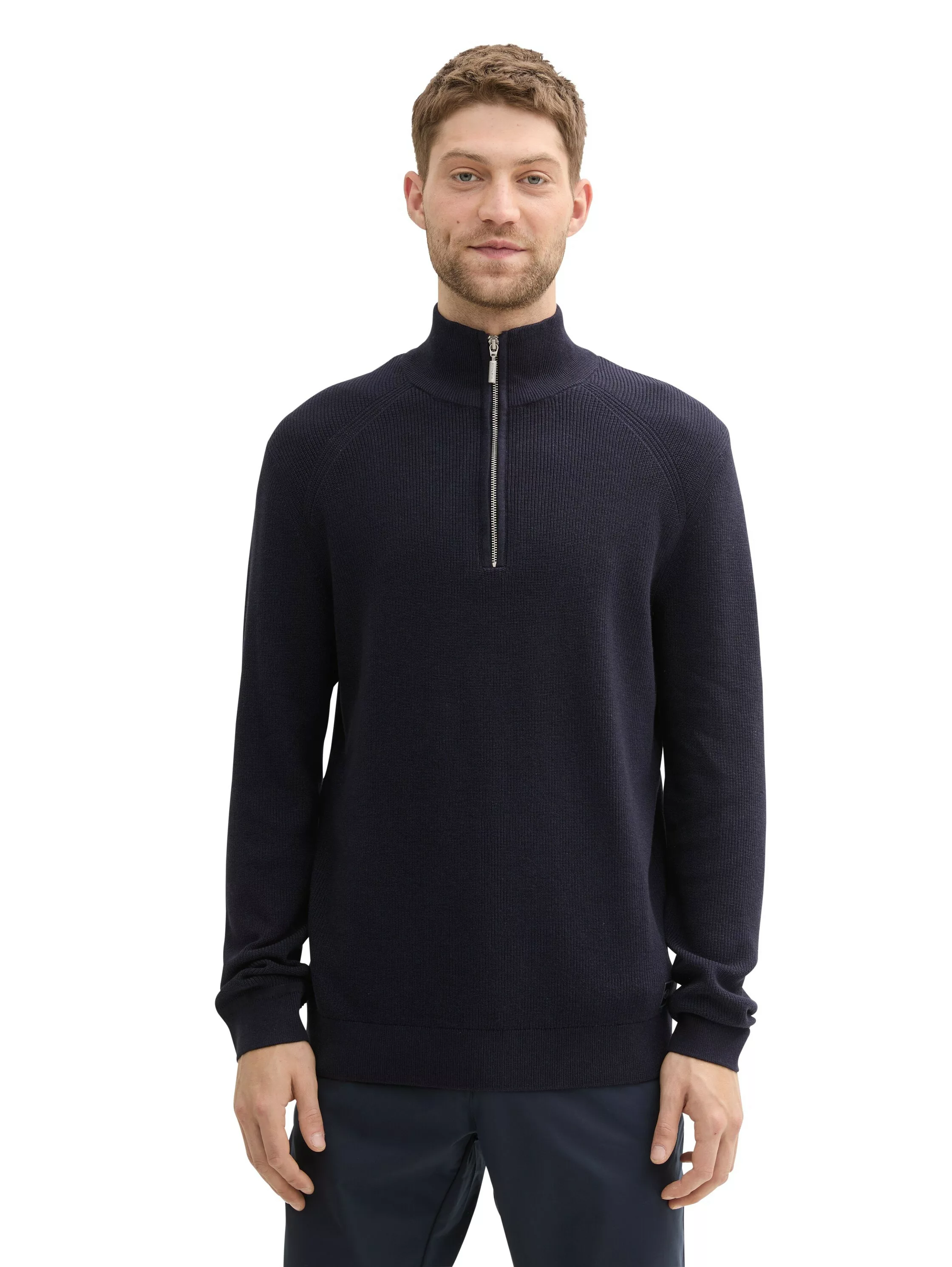 Tom Tailor Herren Stehkragen Pullover STRUCTURED KNIT TROYER- Regular günstig online kaufen