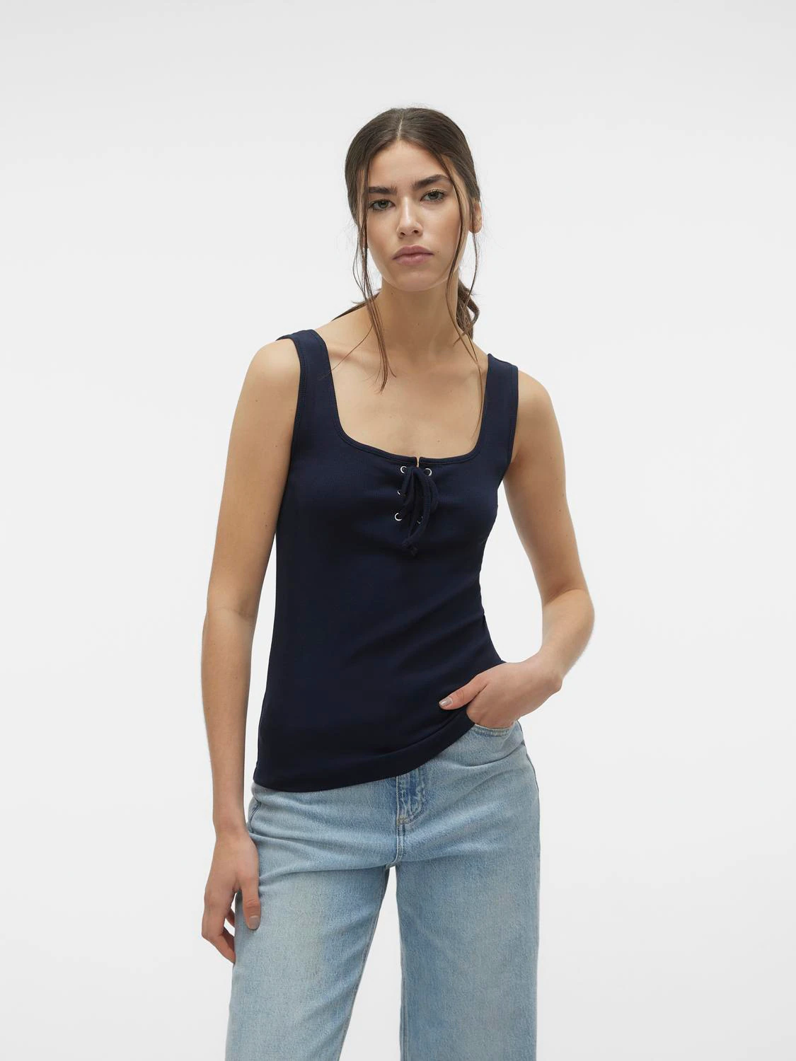 Vero Moda Trägertop "VMCAISA SL SHORT TOP JRS GA" günstig online kaufen