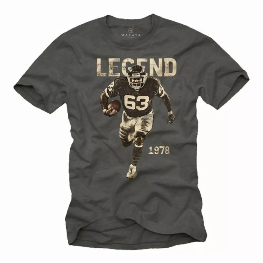 MAKAYA Print-Shirt American Football Bulldozer Motiv Mücke 63 Vintage T-Shi günstig online kaufen