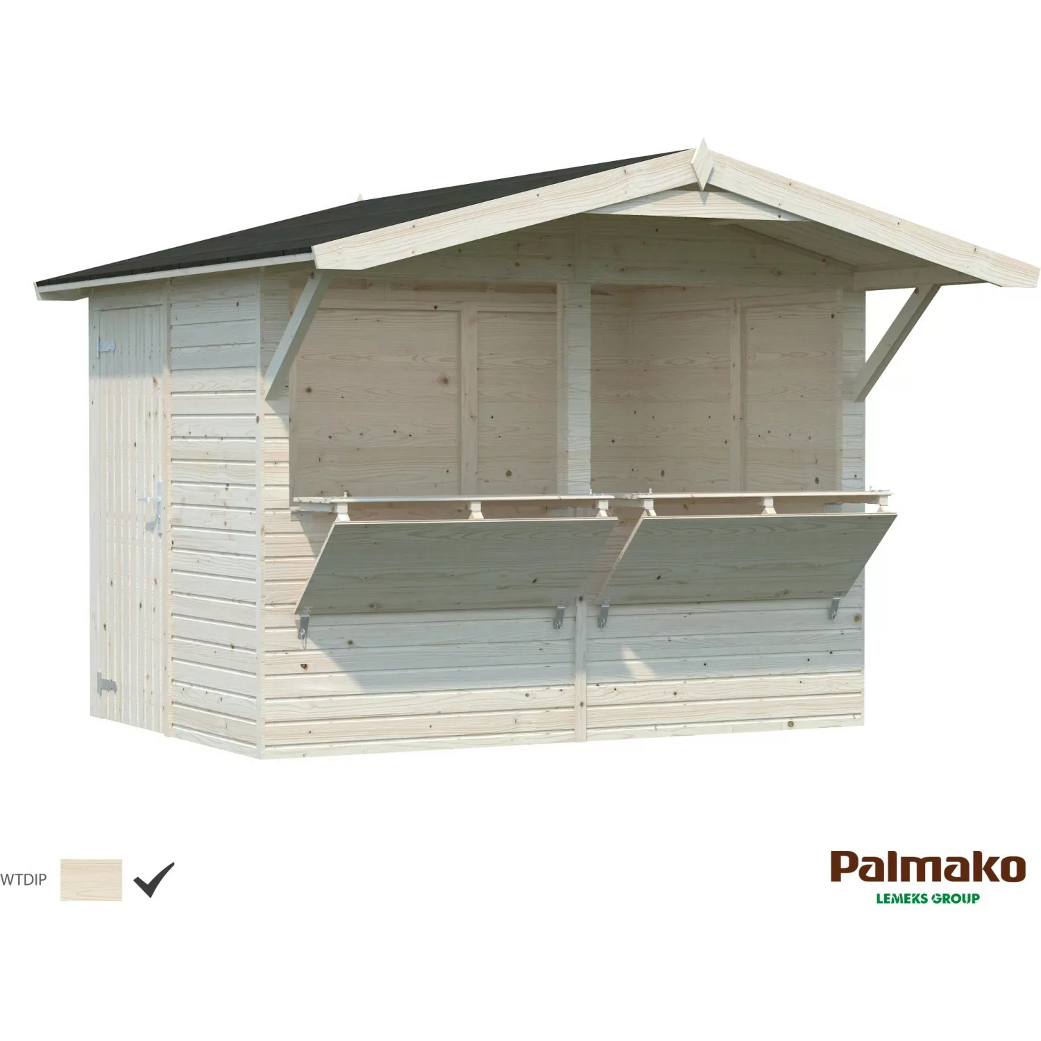 Palmako Stella Holz-Gartenhaus Klar Satteldach Tauchgrundiert 273 cm x 190 günstig online kaufen