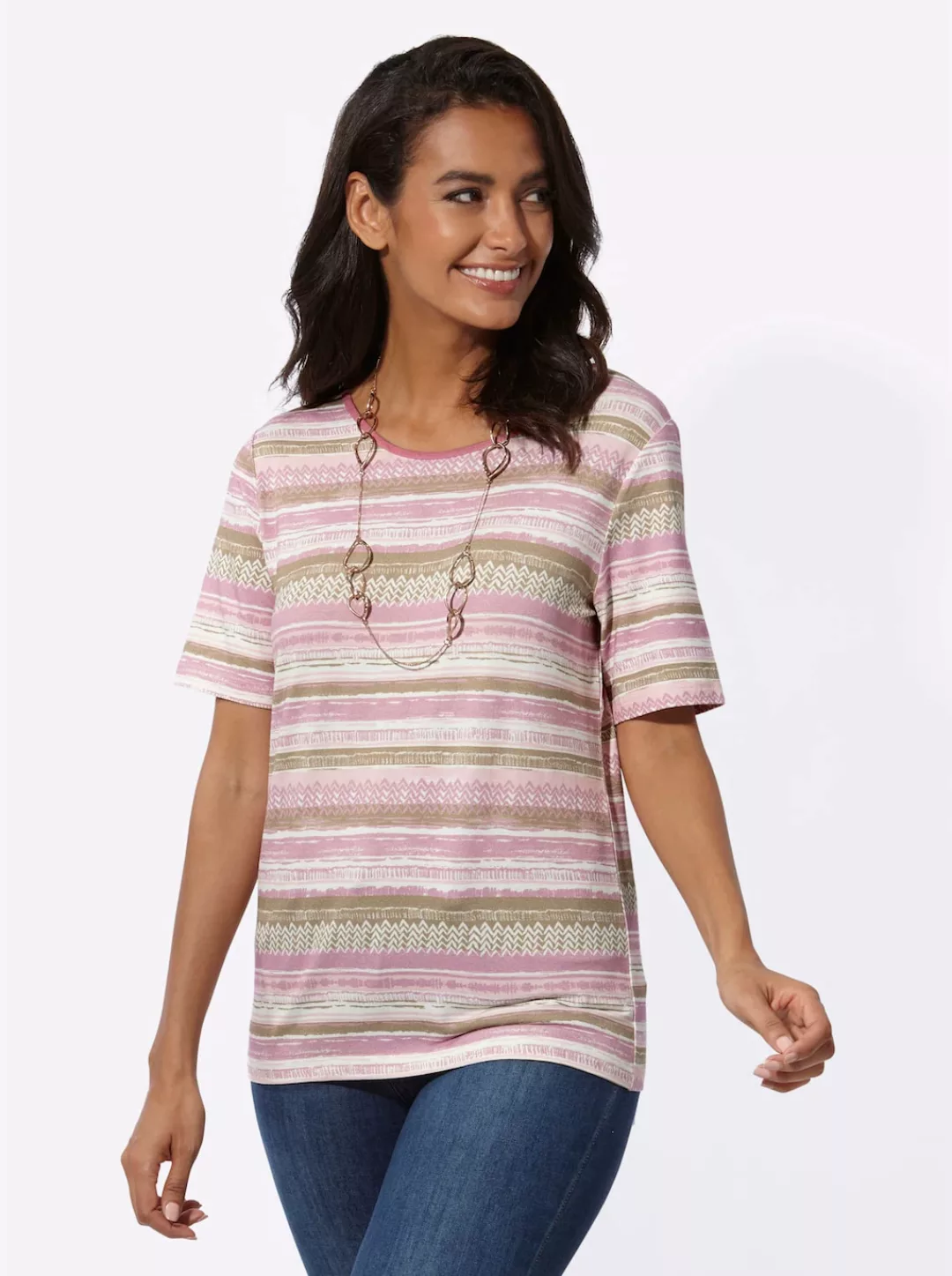 Casual Looks Kurzarmshirt "Rundhals-Shirt", (1 tlg.) günstig online kaufen