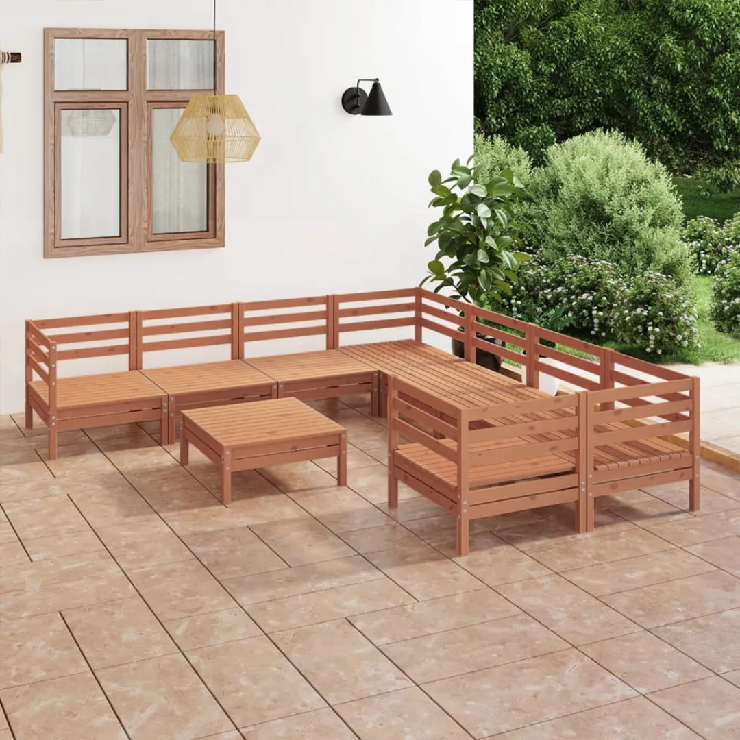 9-tlg. Garten-lounge-set Honigbraun Massivholz Kiefer günstig online kaufen