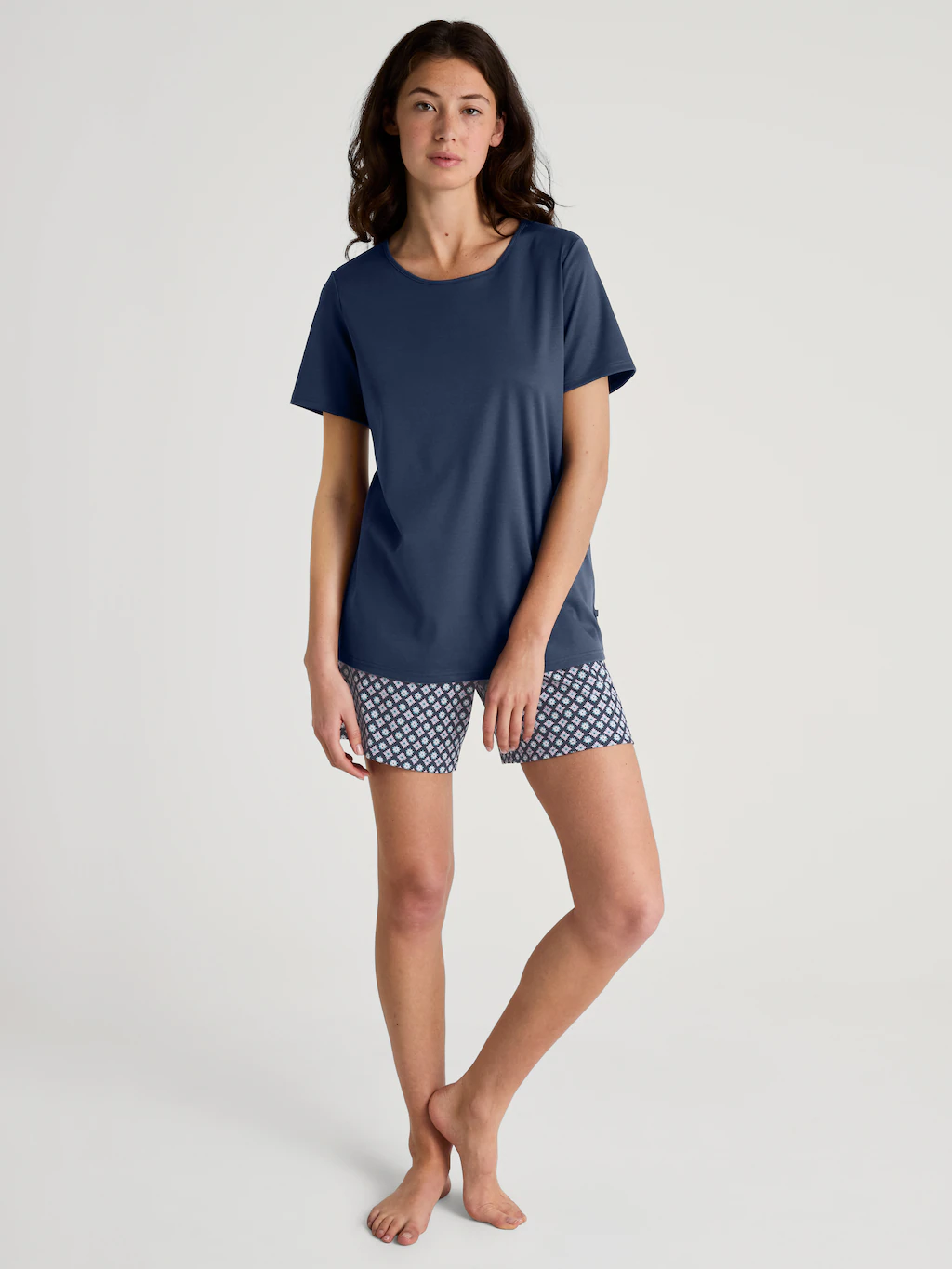 CALIDA Shorty "Striped Dreams", (2 tlg.), weich, Pure Cotton, Kurzarm, Rund günstig online kaufen