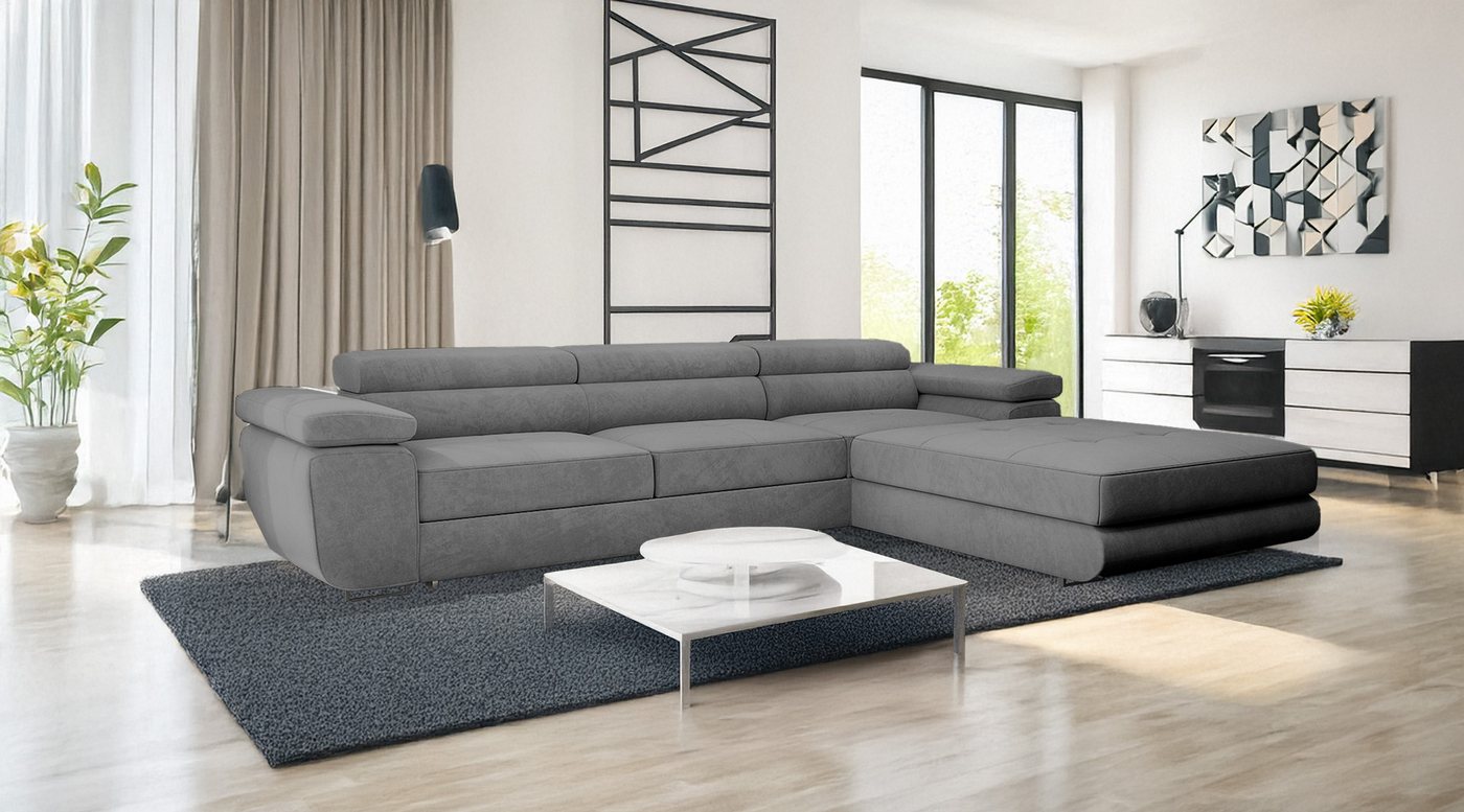 Goldstoff Ecksofa VENUS TWIN, mit Schlaffunktion und Bettkasten, 275x202x70 günstig online kaufen