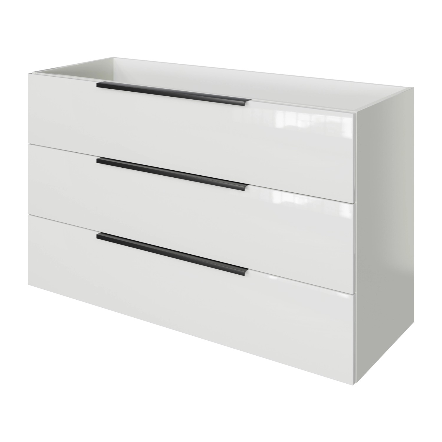 Pelipal Waschbeckenunterschrank Quantum 07 Schneeweiß Glanz 120 cm 3 Auszüg günstig online kaufen