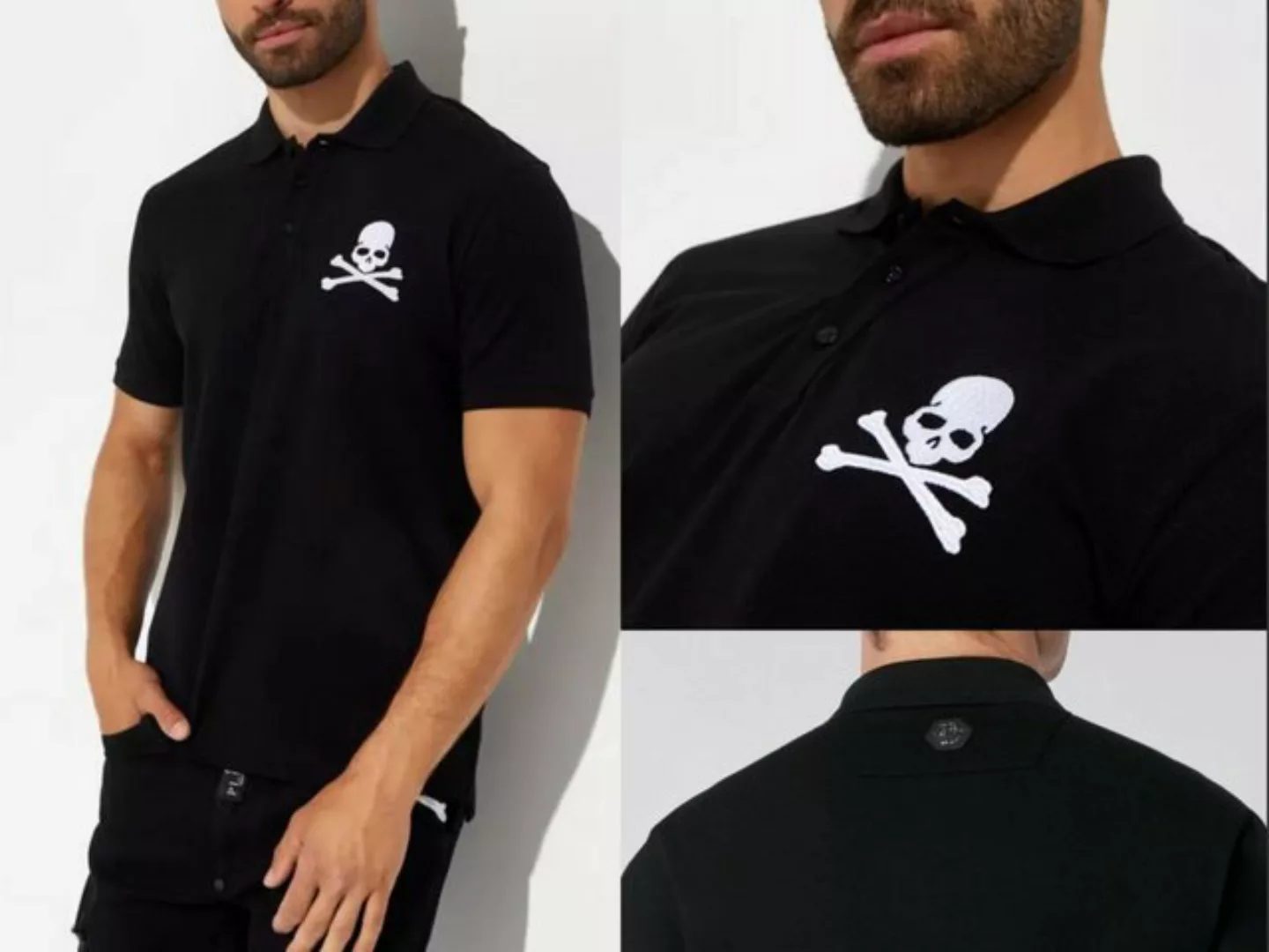 PHILIPP PLEIN Poloshirt PHILIPP PLEIN Skull Polo Shirt Polohemd Leder PP He günstig online kaufen