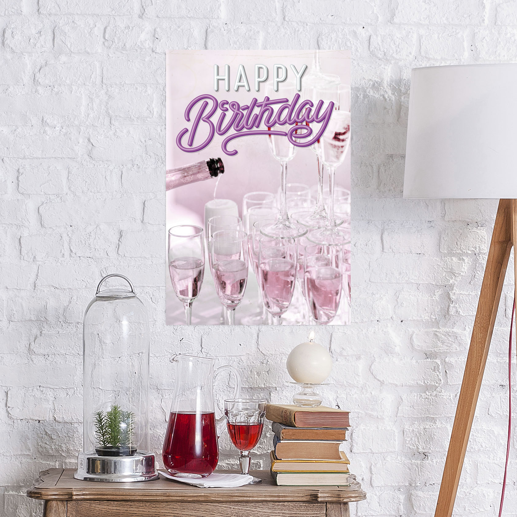 queence Metallbild "Birthday Champagne", Schriftzüge, (1 St.), Stahlschilde günstig online kaufen