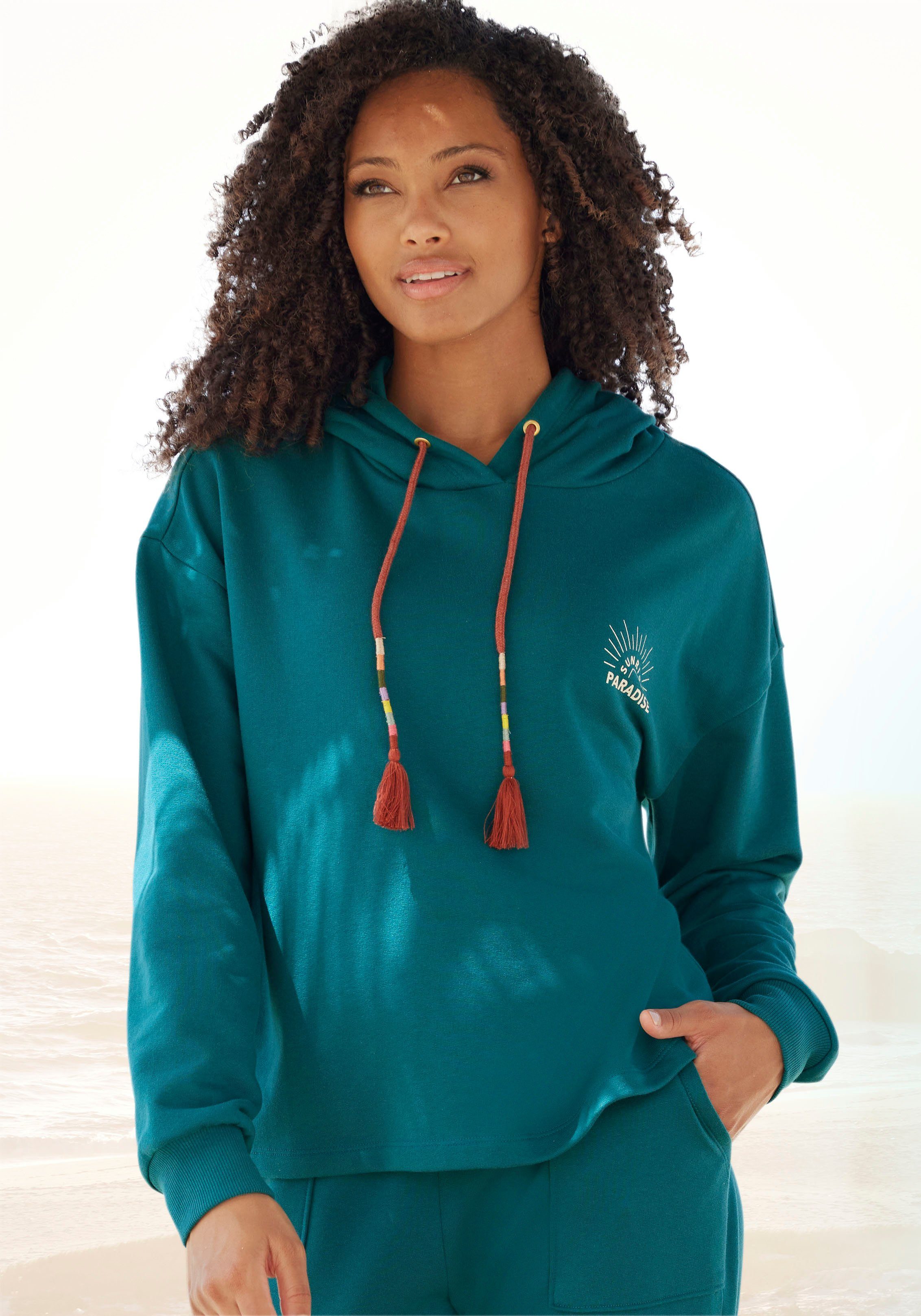 Vivance Hoodie, Kapuzensweatshirt mit Print, Loungewear günstig online kaufen