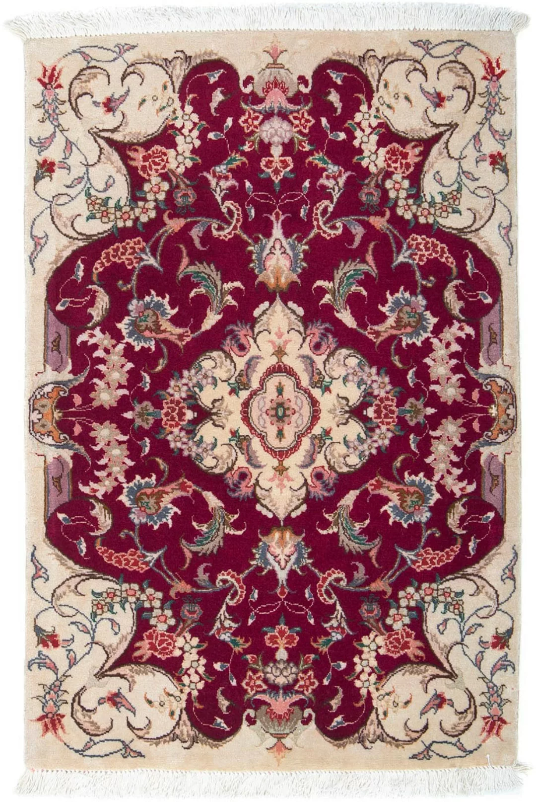 morgenland Wollteppich »Täbriz - 50 Raj Medaillon Rosso scuro 90 x 60 cm«, günstig online kaufen