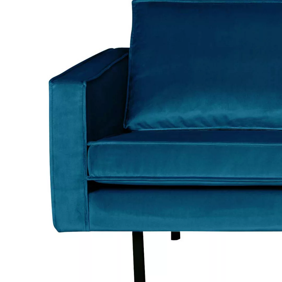 Sofa in Blau Samt Retro Style günstig online kaufen
