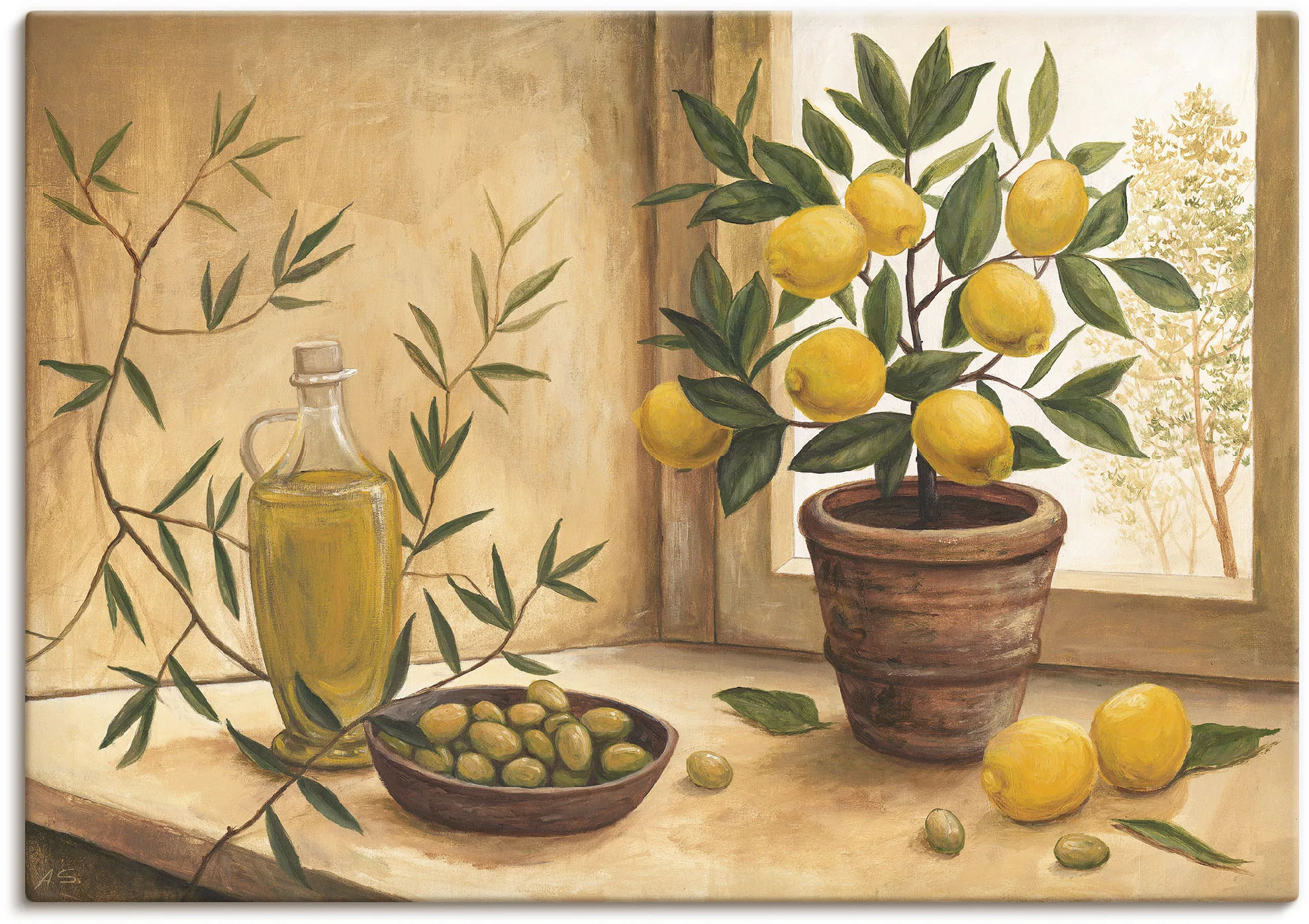 Artland Wandbild "Oliven und Zitronen", Arrangements, (1 St.) günstig online kaufen