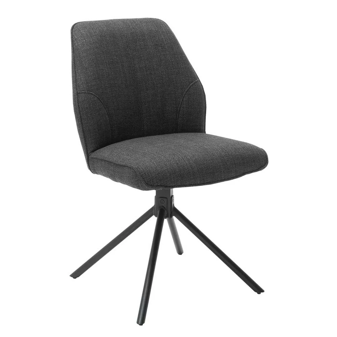 Esstisch Stühle in Anthrazit Webstoff drehbar (2er Set) günstig online kaufen