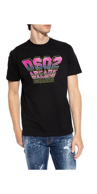 Dsquared2 Print-Shirt Dsquared2 Logo Print T-Shirt Schwarz Herren S günstig online kaufen