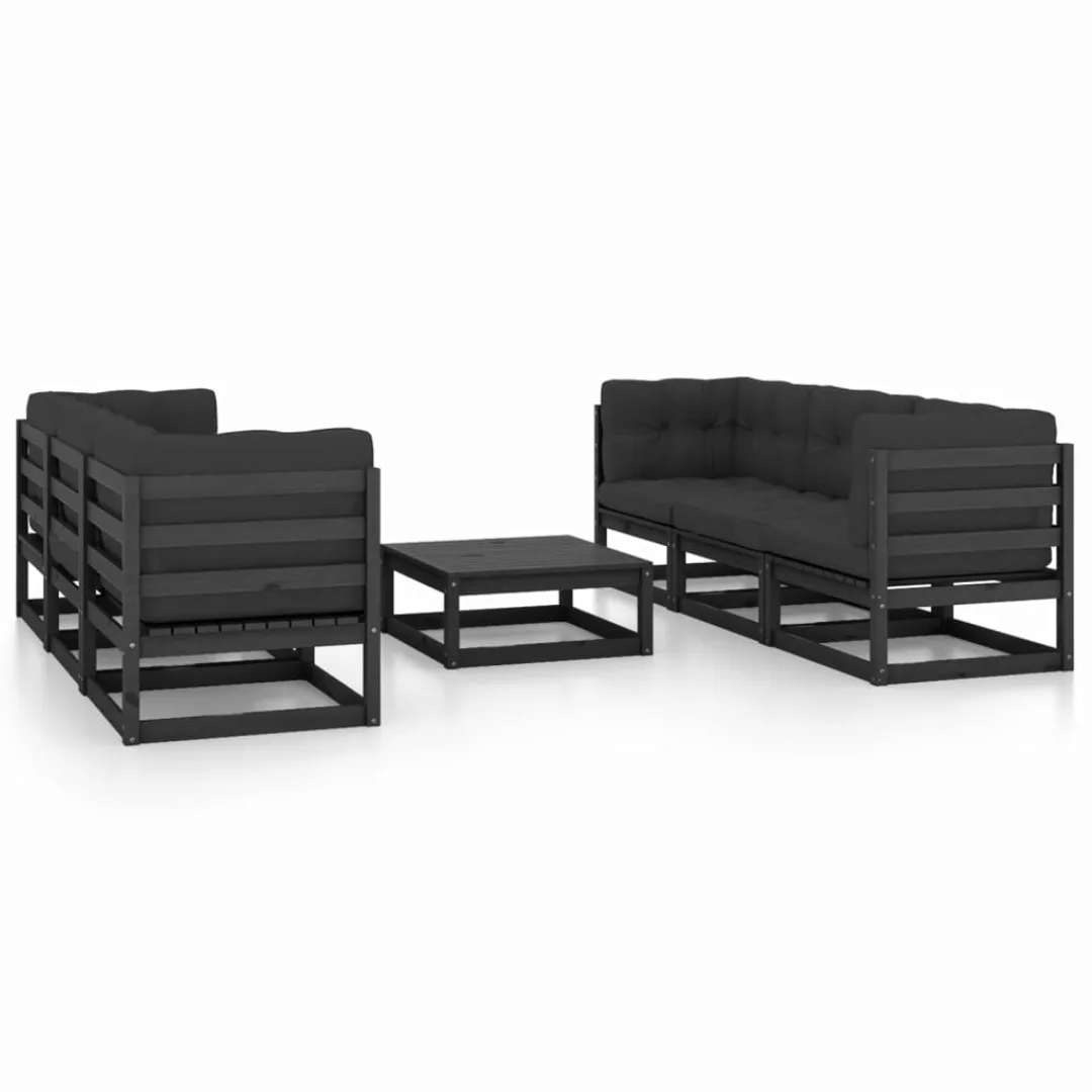 7-tlg. Garten-lounge-set Mit Kissen Massivholz Kiefer günstig online kaufen