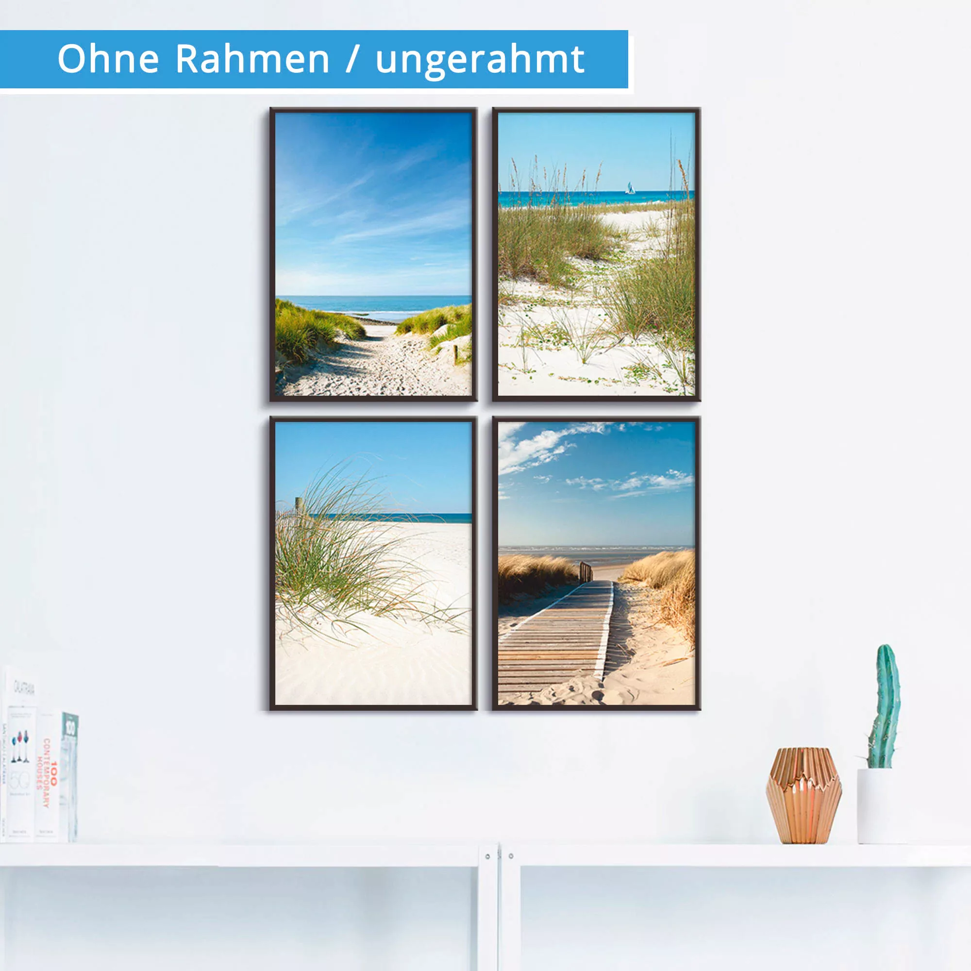 Artland Poster "Strand und Sanddünen", Strand, (4 St.) günstig online kaufen