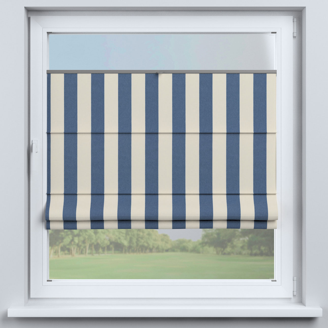 Dekoria Flexibles Raffrollo Sizilien, blau-weiß, 120 x 170 cm günstig online kaufen